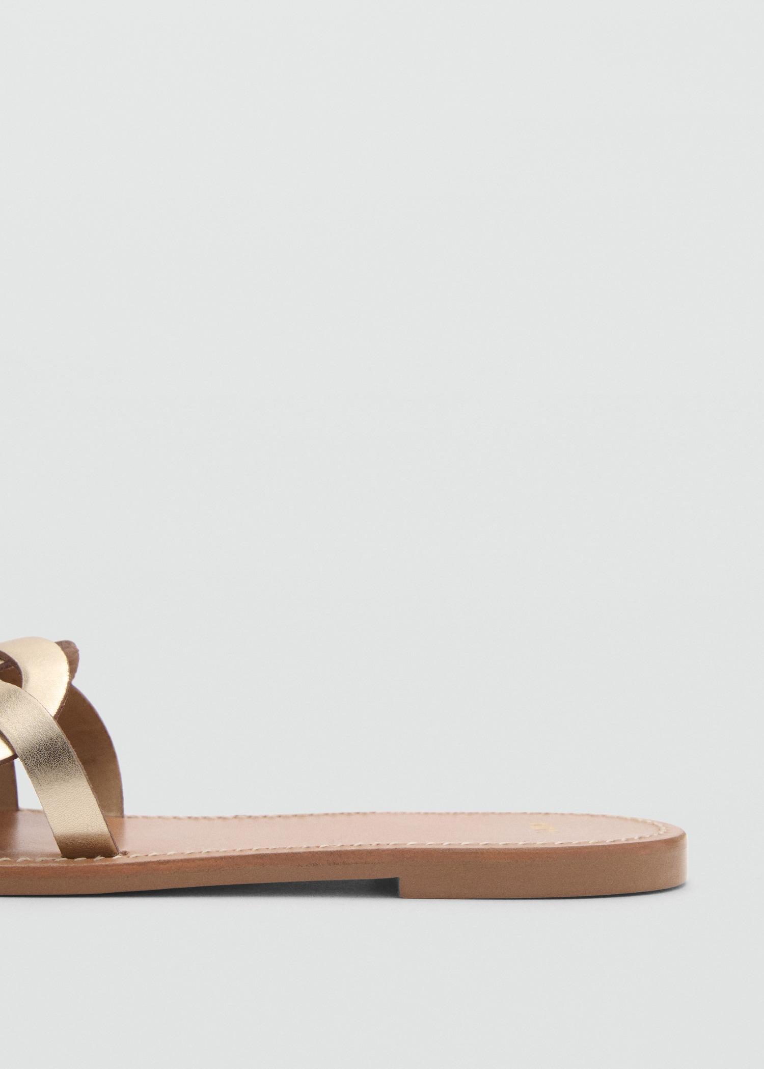 Leather sandals with intertwined strap - Women | MANGO USA Product Image