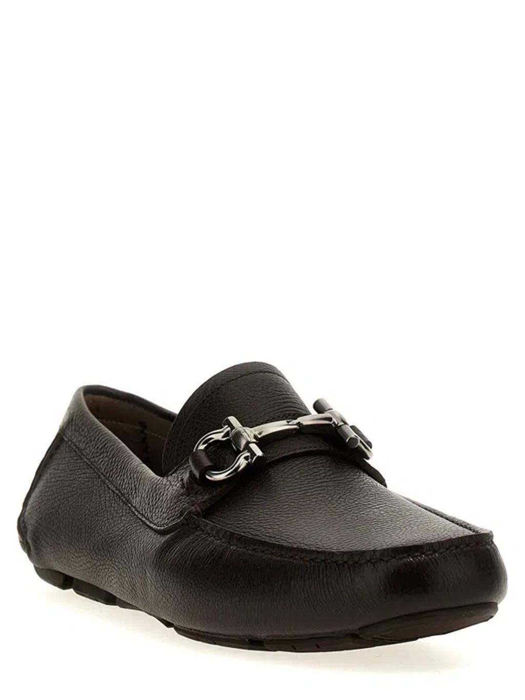 FERRAGAMO Salvatore  'gancini' Driver Loafers In Brown Product Image