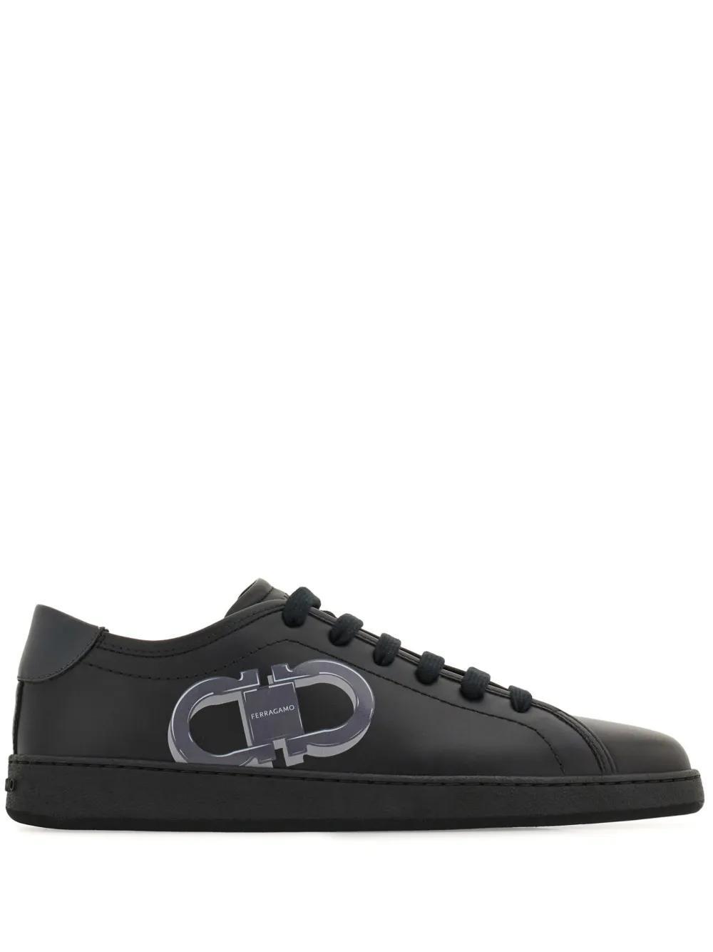 FERRAGAMO Double Gancini Sneakers In Black Product Image