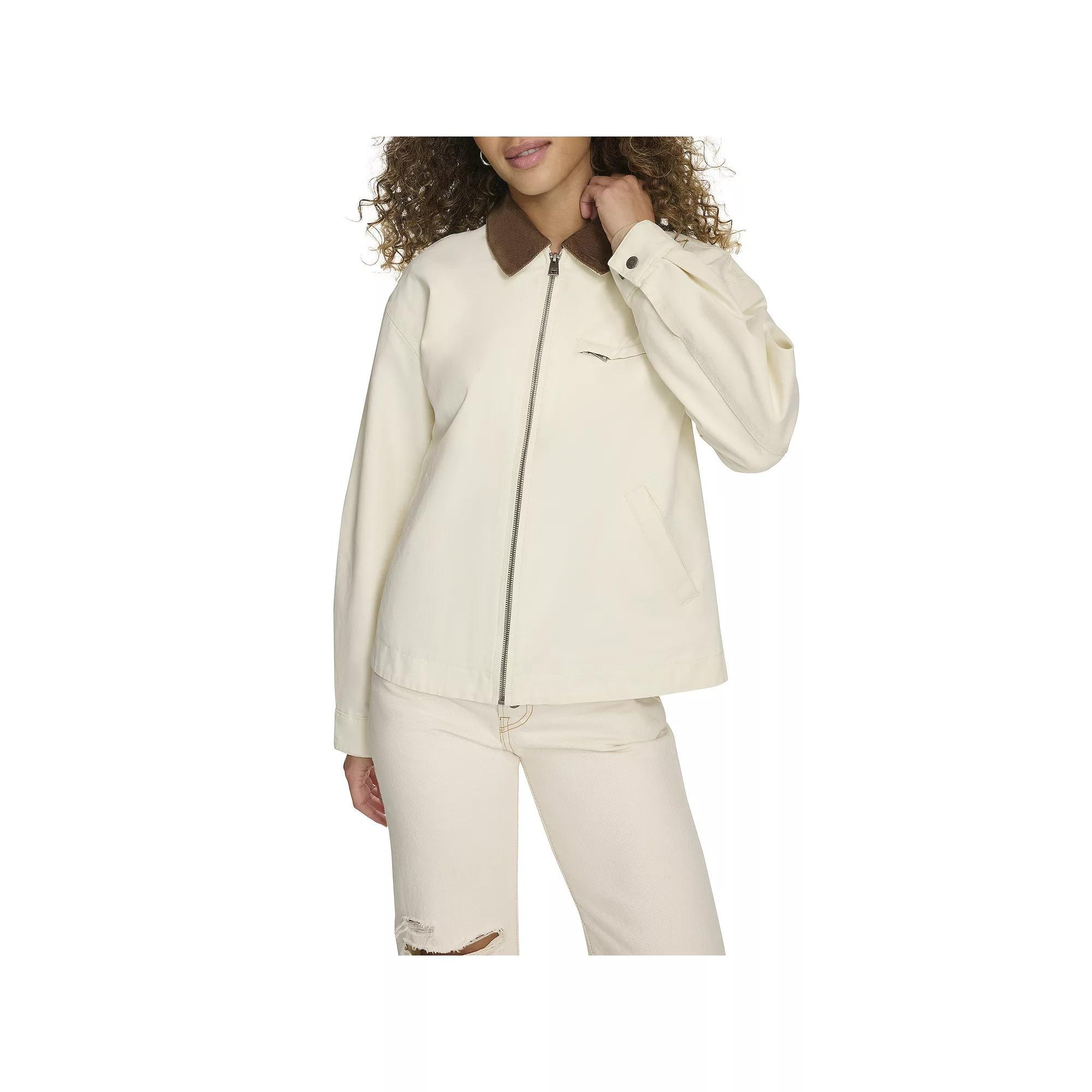 Womens Levis Laydown Collar Chore Jacket White Product Image