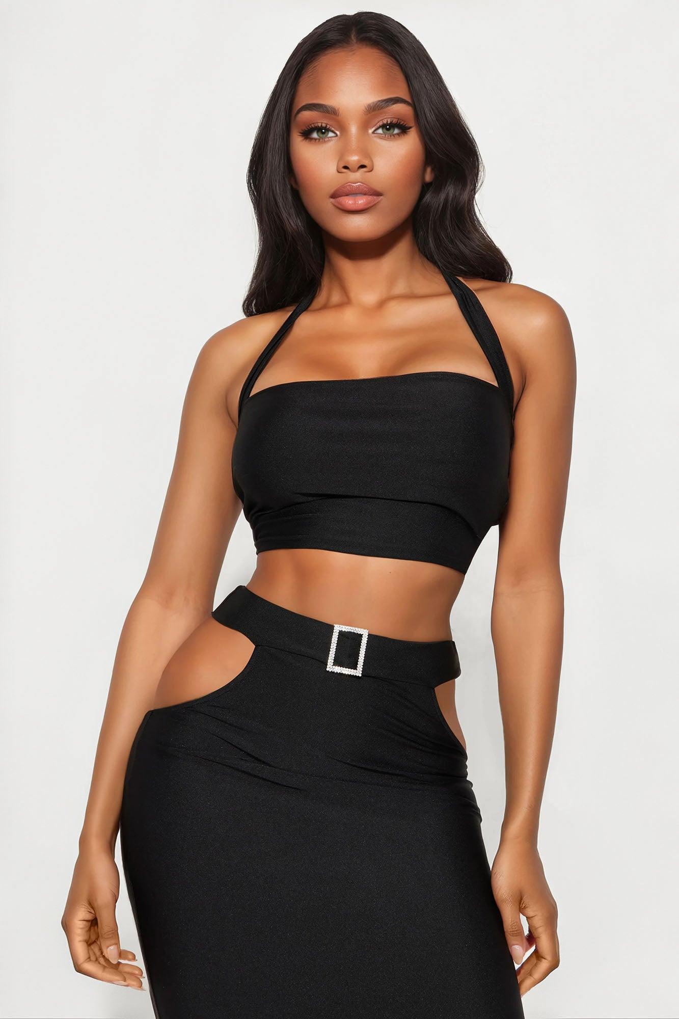 Your Darkest Desires Skirt Set - Black Product Image