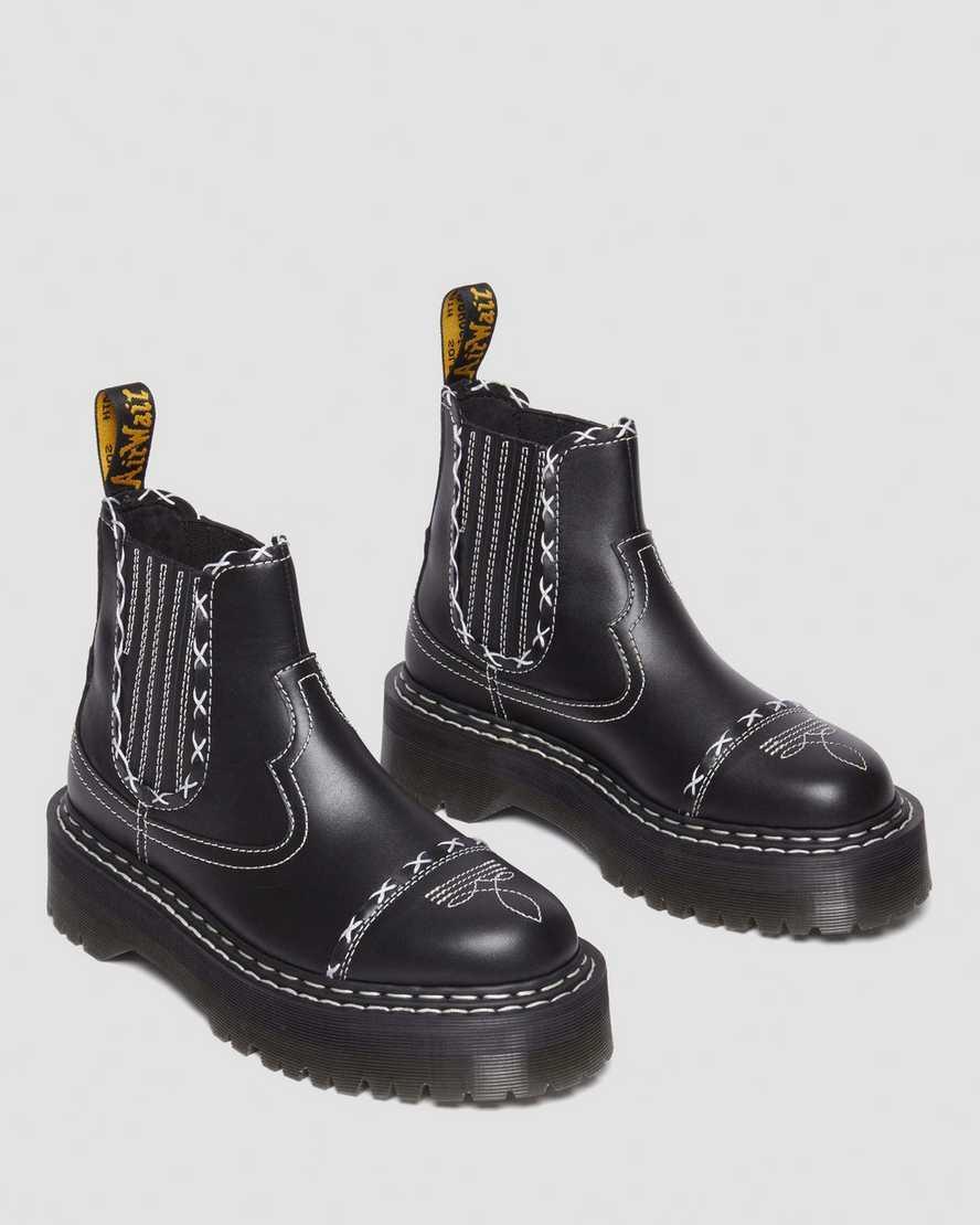 2976 Gothic Americana Leather Platform Chelsea Boots Product Image