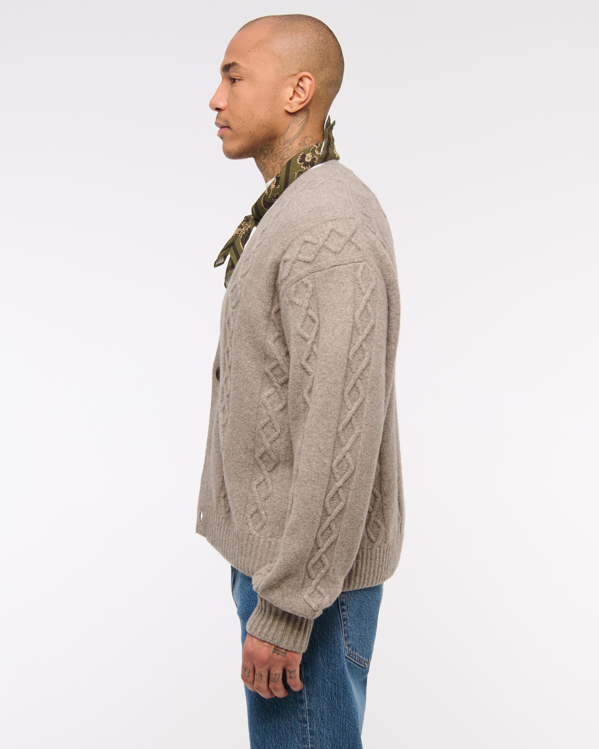 Cropped Cable Cardigan Product Image