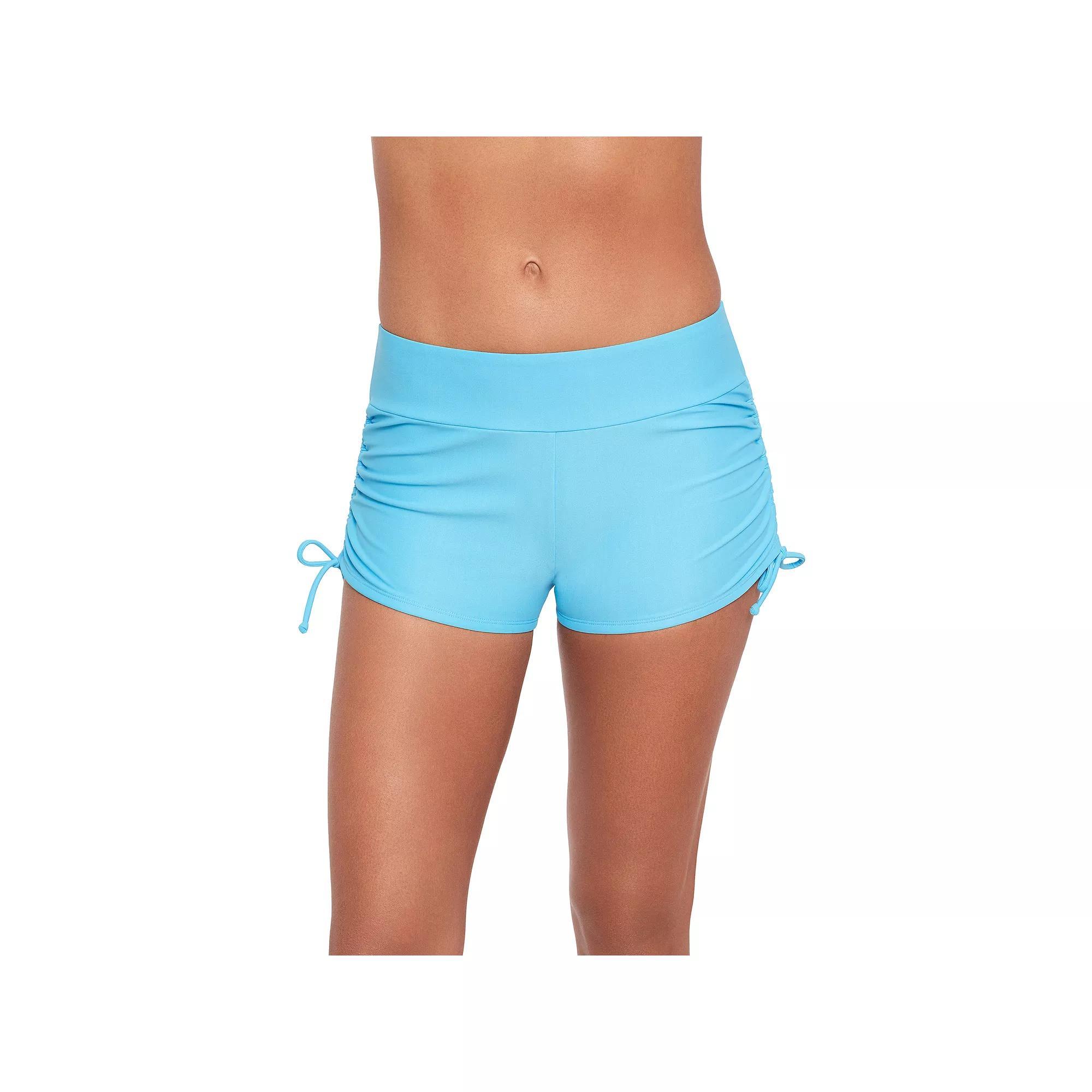 Women's ECO BEACH Side-Ruched Swim Shorts, Size: Small, Dusty Purple Product Image