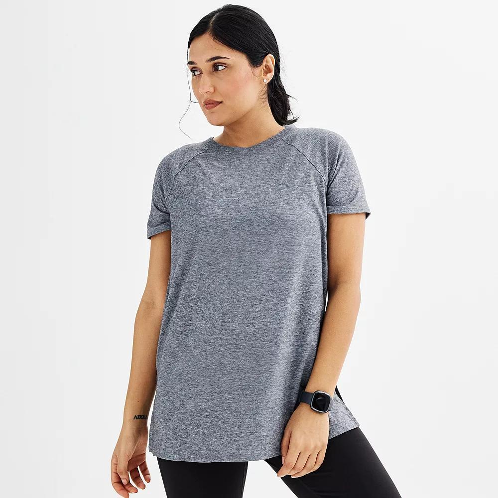 Women's Tek Gear® Short Sleeve Tunic Tee, Size: Small, Smokey Grey Product Image