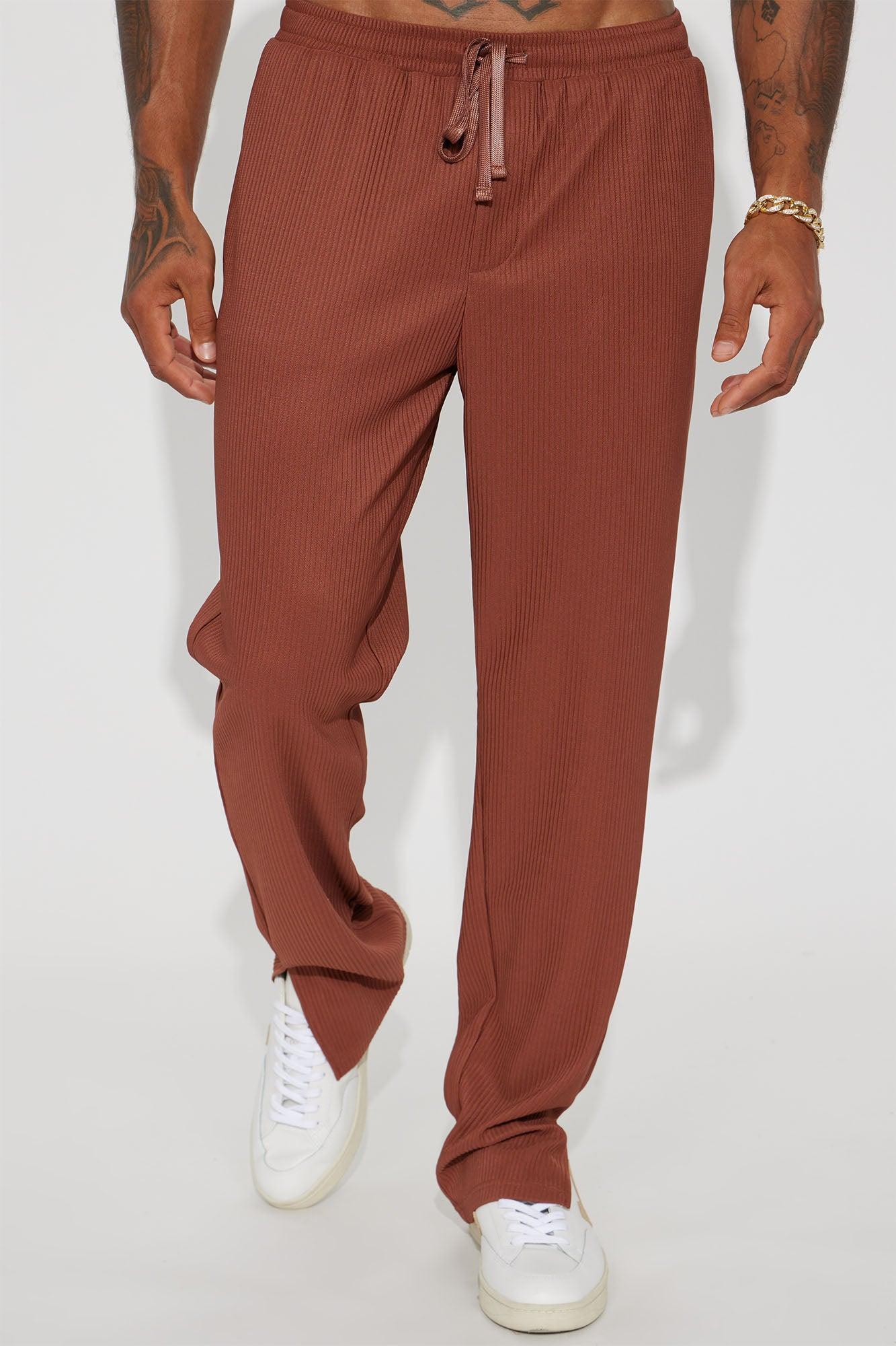 Show Up Slim Slit Pants - Chocolate Product Image