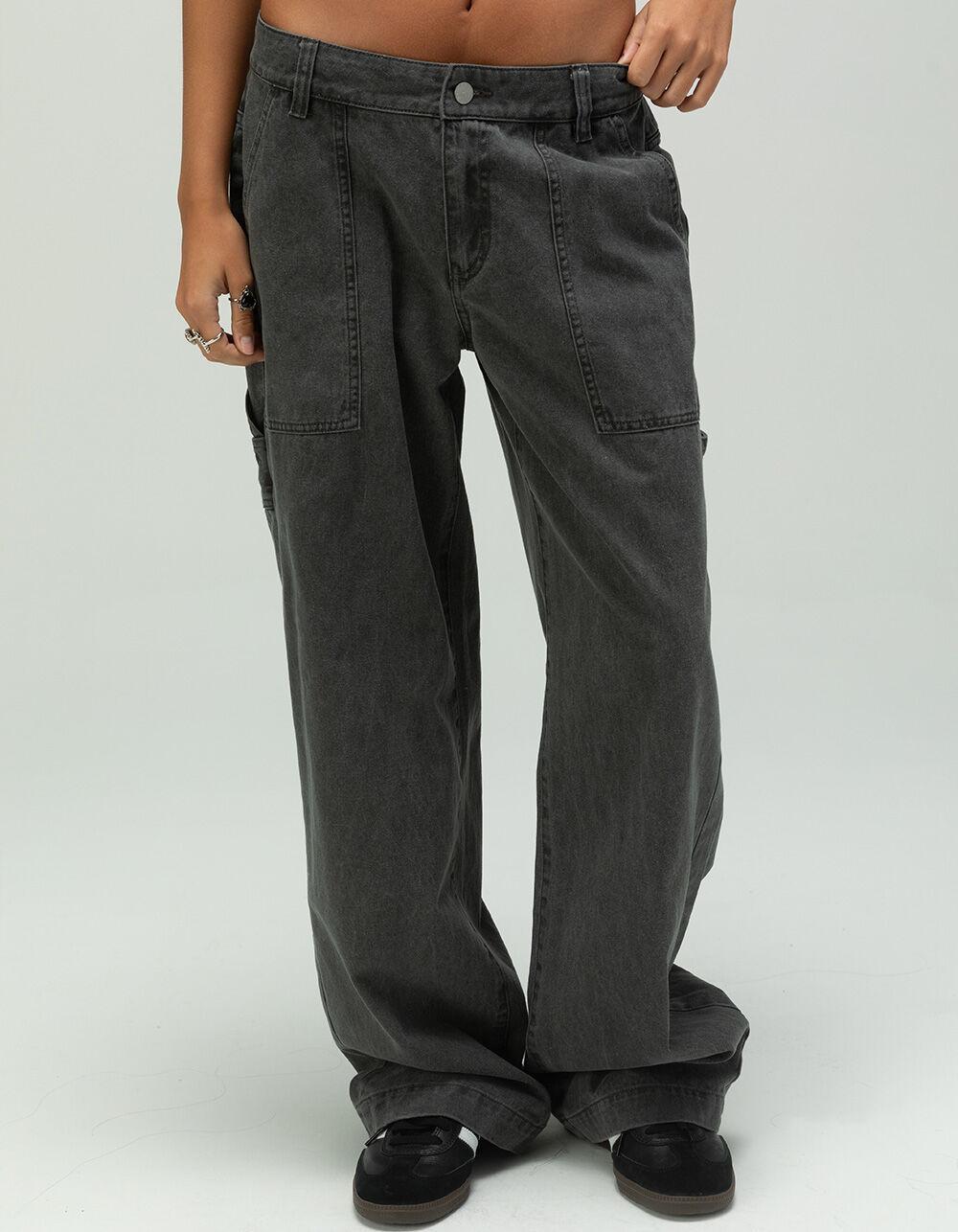 RUSTY Riley Low Rise Womens Carpenter Pants - CHARCOAL Product Image