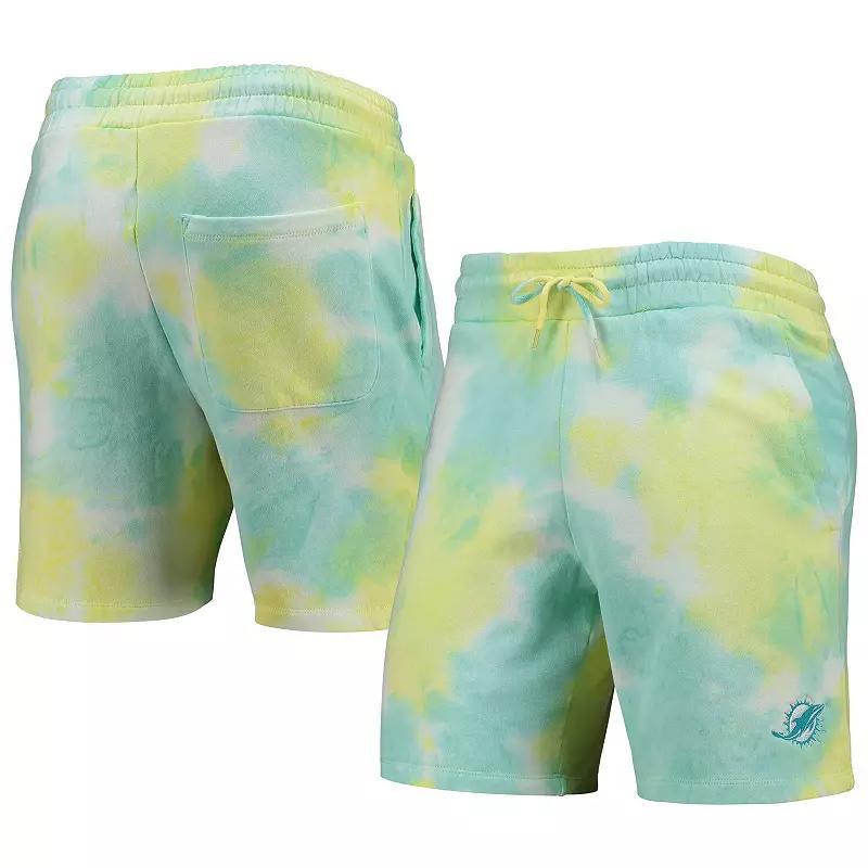 Men's New Era White Miami Dolphins Tie-Dye Shorts, Size: Large Product Image