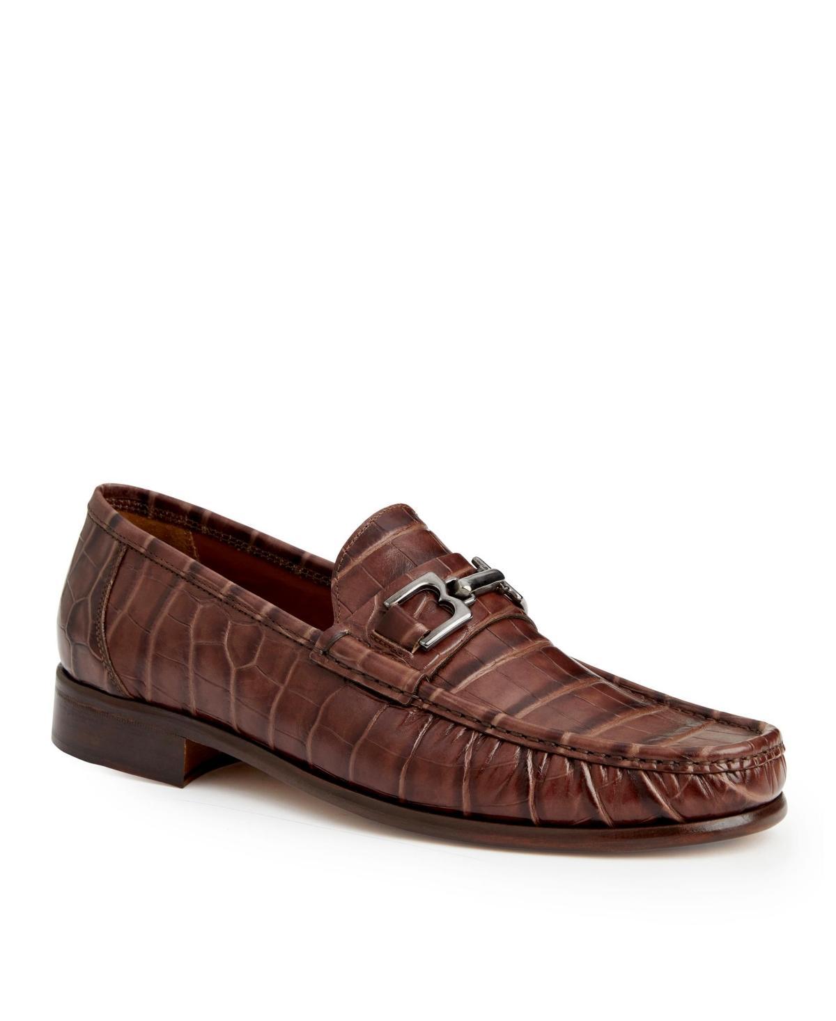 Mens Trieste Croc-Effect Moccasin Bit Loafers Product Image
