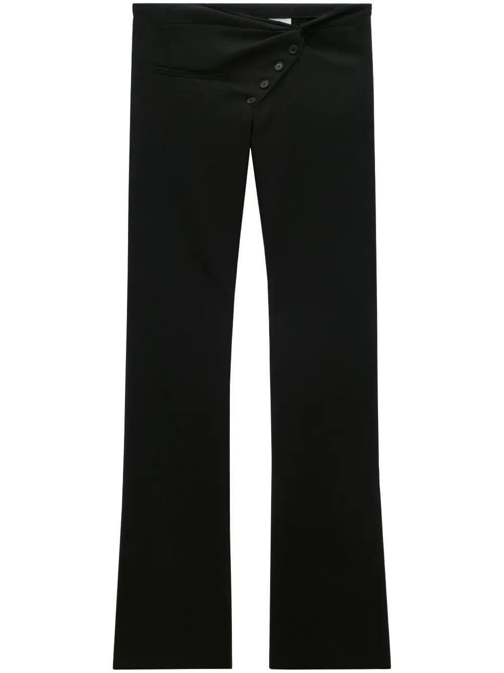 COURRÈGES Twist Tailored Wool Pants In Black Product Image
