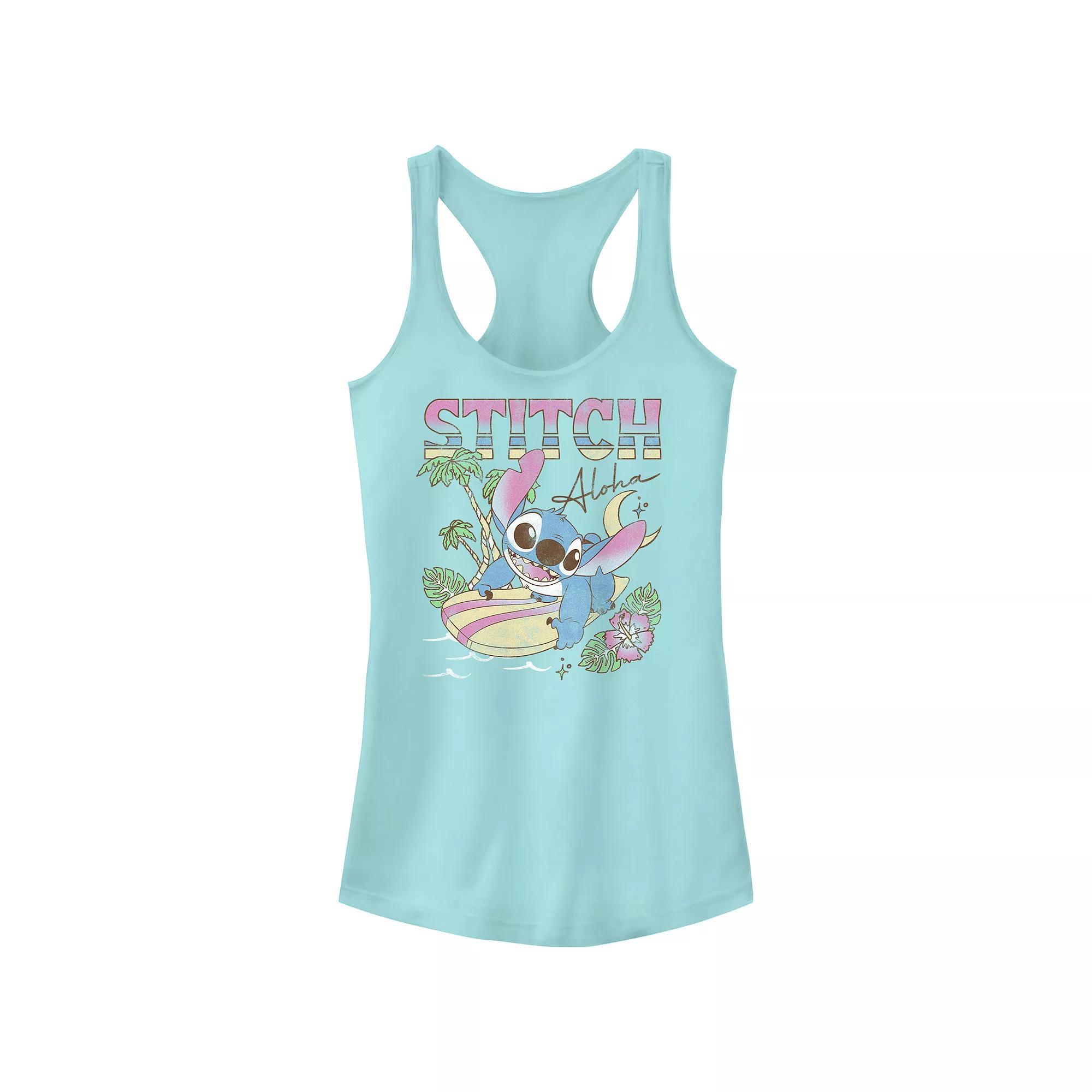 Disney's Lilo & Stitch Aloha Tropic Surf Session Juniors' Racerback Tank Top, Girl's, Size: XL, Cancun Product Image