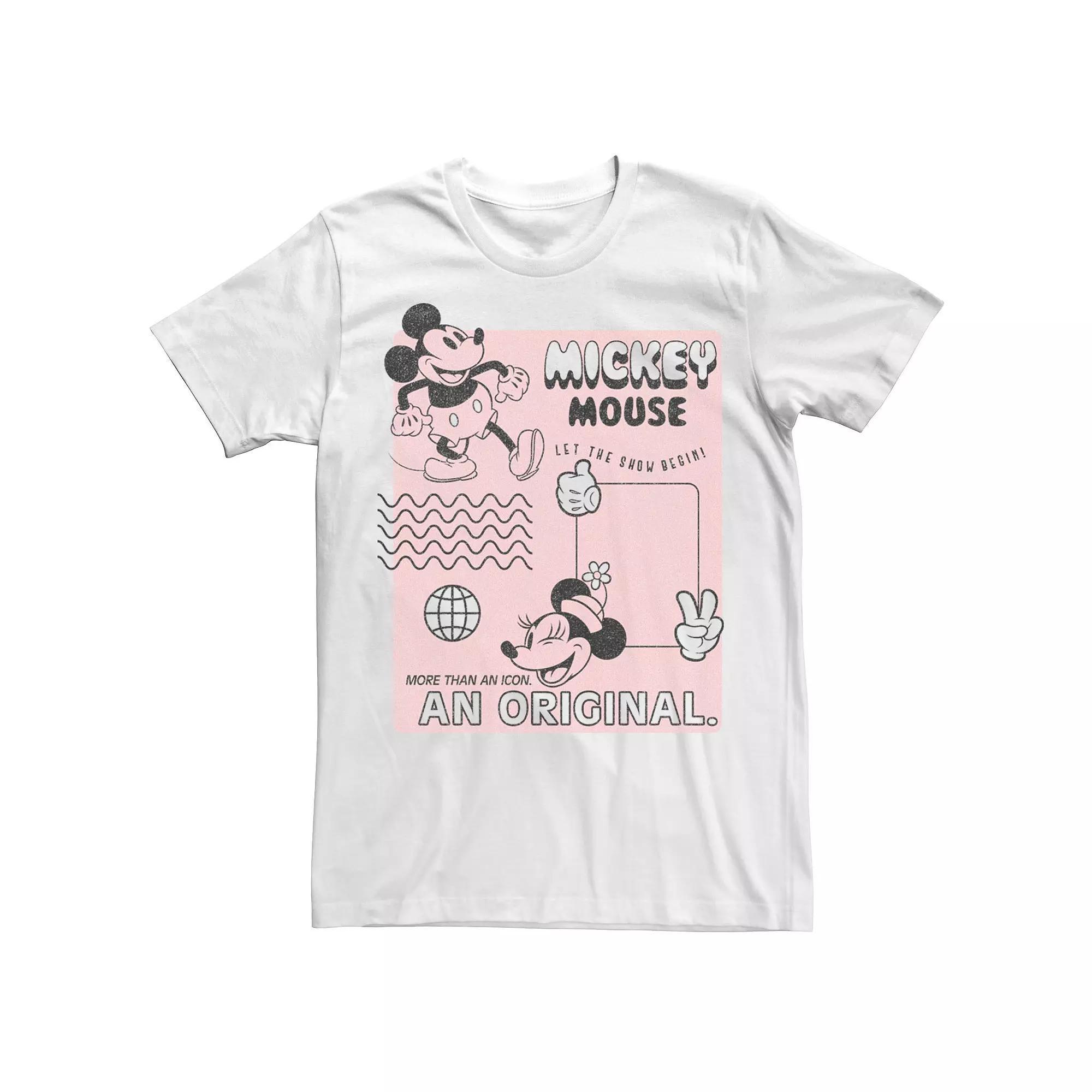 Men's Mickey Classic Orginal Mickey Vintage Poster Tee, Size: XL, White Product Image