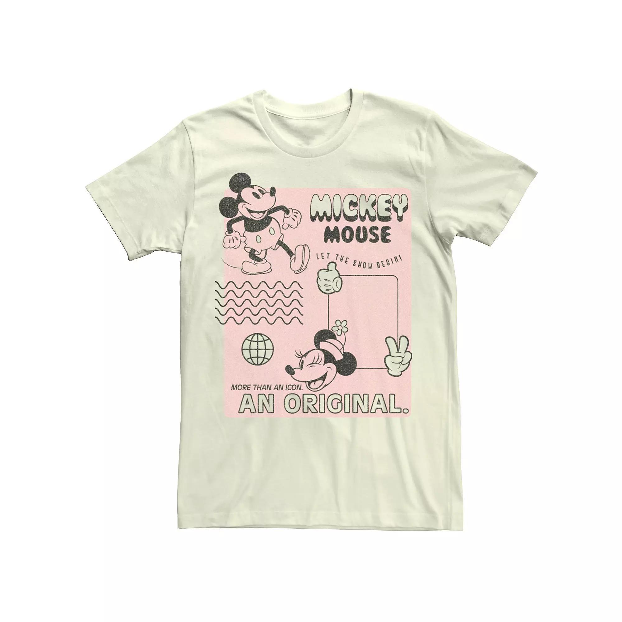 Men's Mickey Classic Orginal Mickey Vintage Poster Tee, Size: XL, White Product Image