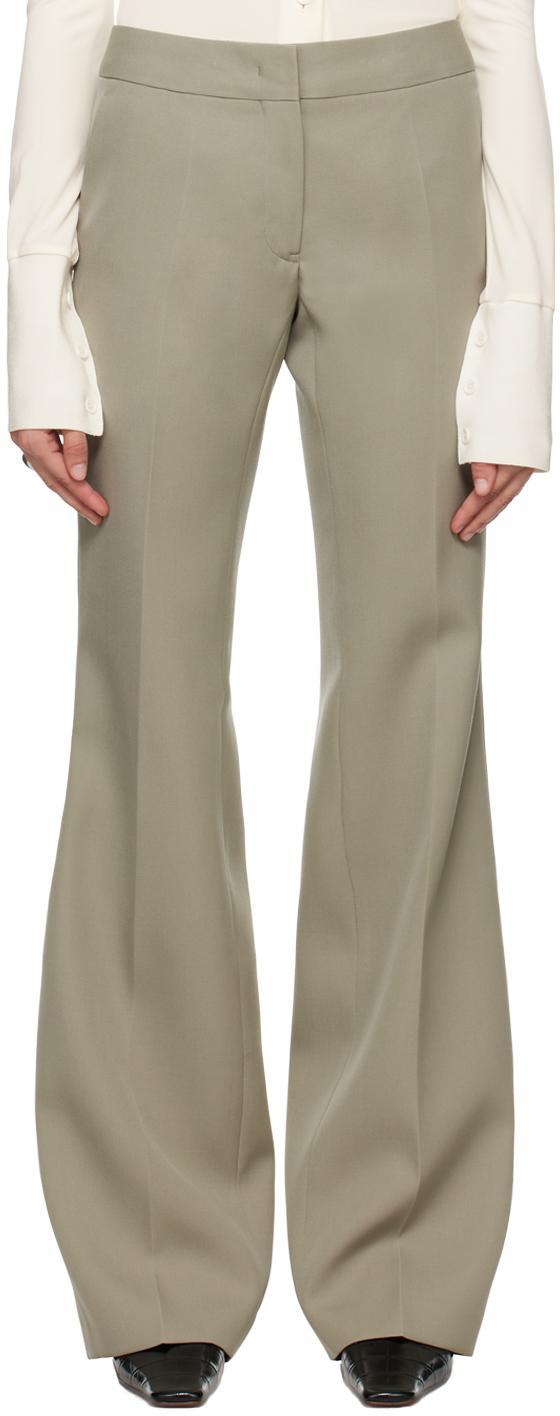 JIL SANDER Khaki Flared Trousers In Green Product Image