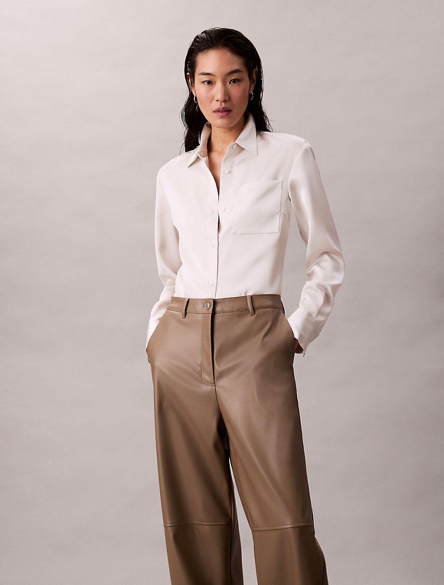 Faux Leather Relaxed Pants Product Image