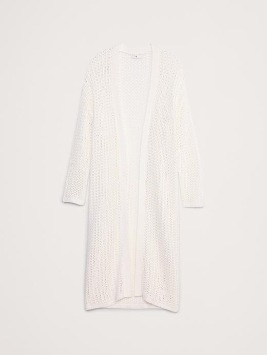 Oversized Cotton Crochet Duster Cardigan Product Image