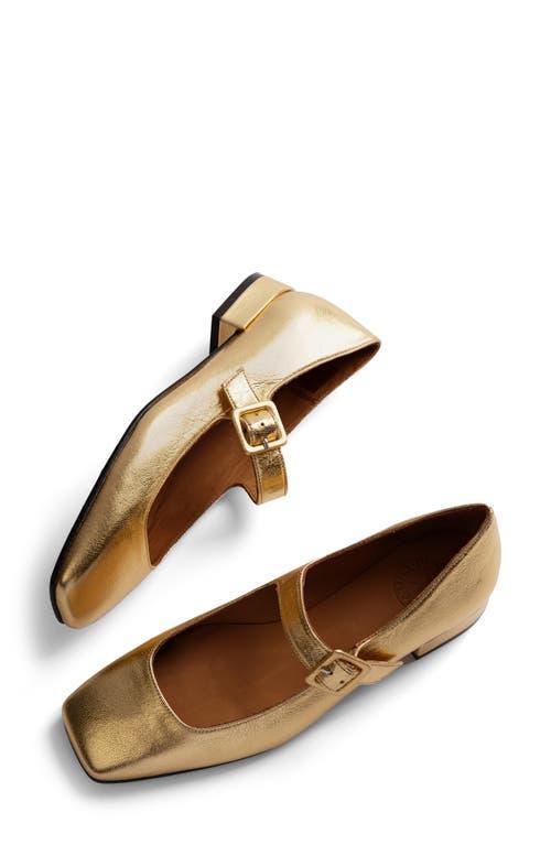 PENELOPE CHILVERS Low Mary Jane Flats In Gold Product Image