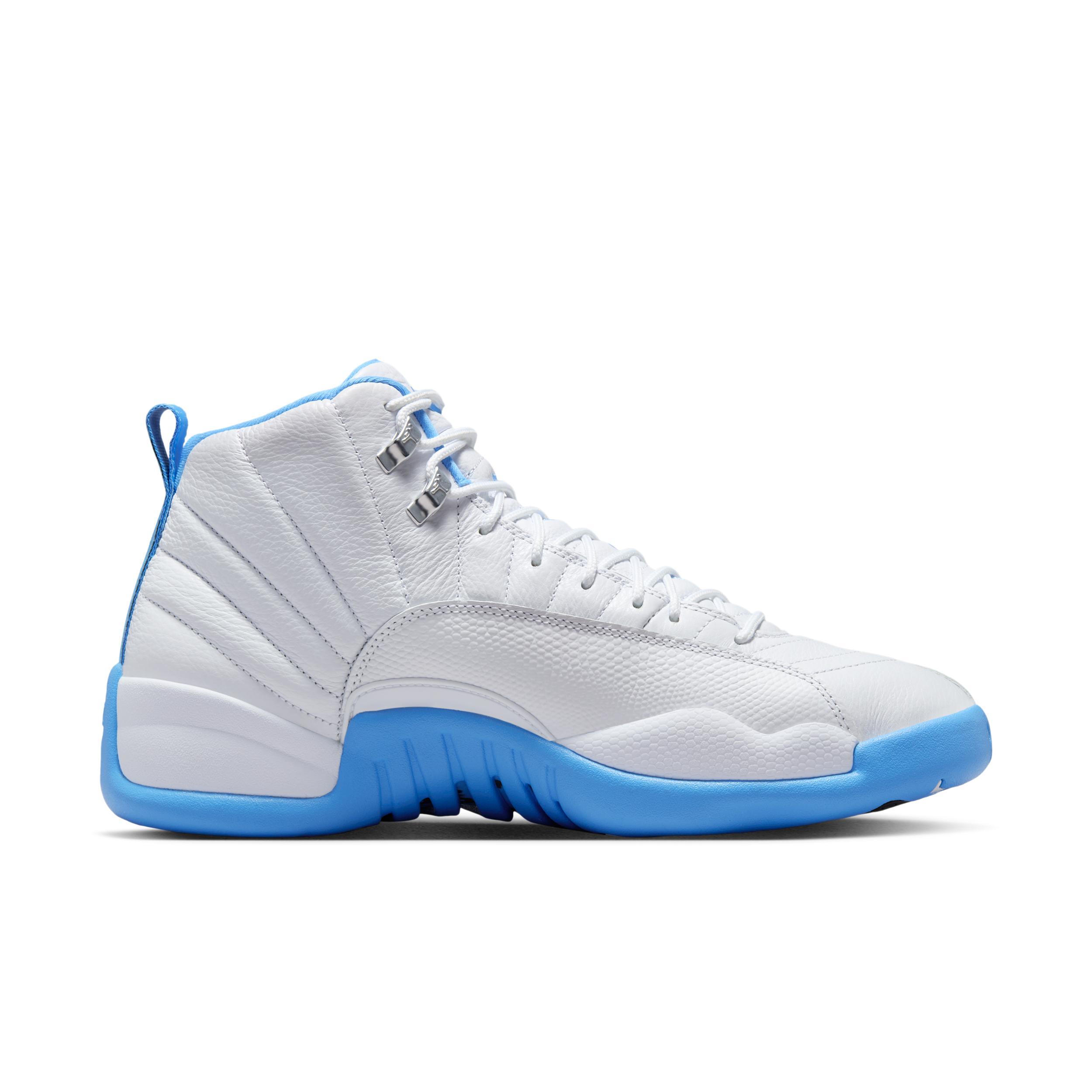 Men's Air Jordan 12 Retro and University Blue" Shoes in White Product Image