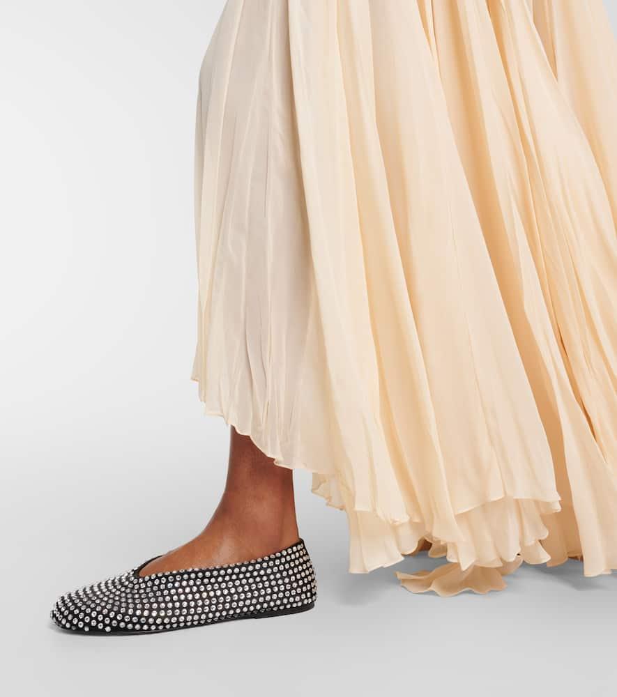 KHAITE Marcy Crystal-embellished Flats In Black Product Image