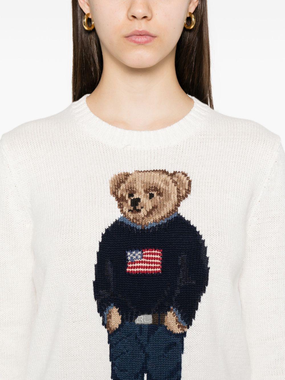 bear-embroidered sweater Product Image