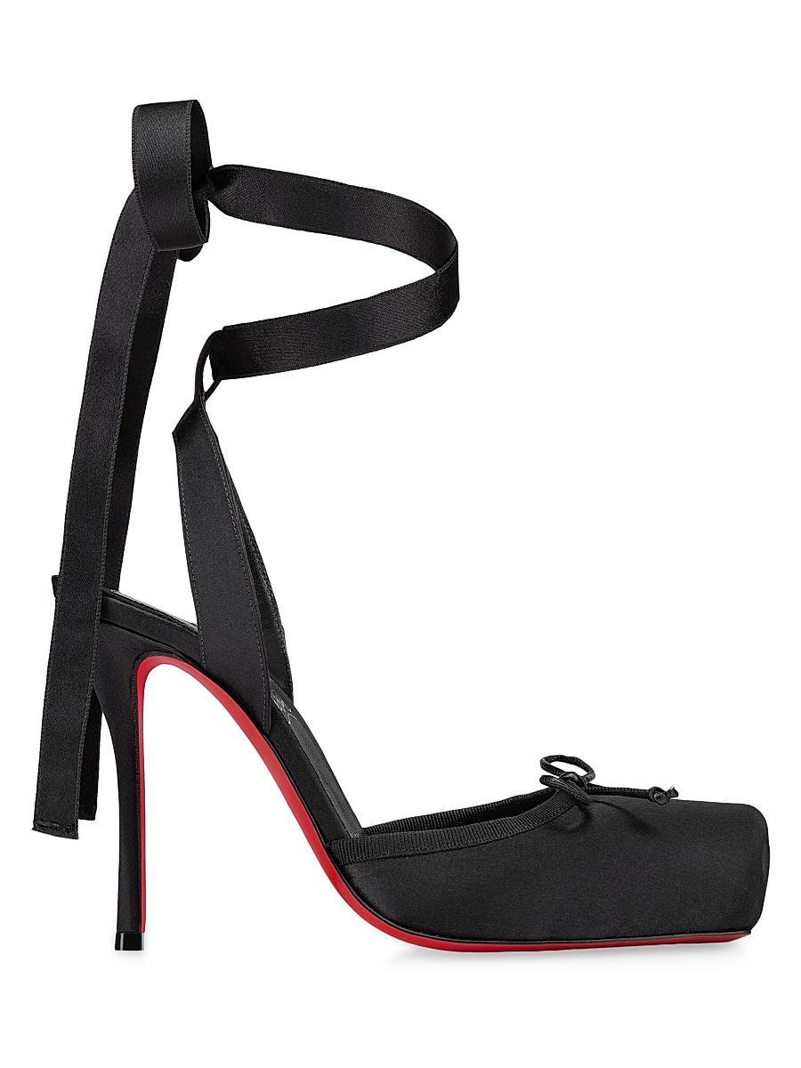 Womens Cassia Lace Up 100MM Satin Pumps Product Image