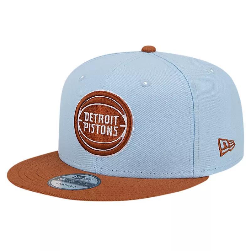 Mens New Era Light Blue/Brown Detroit Pistons 2-Tone Color Pack 9FIFTY Snapback Hat Product Image