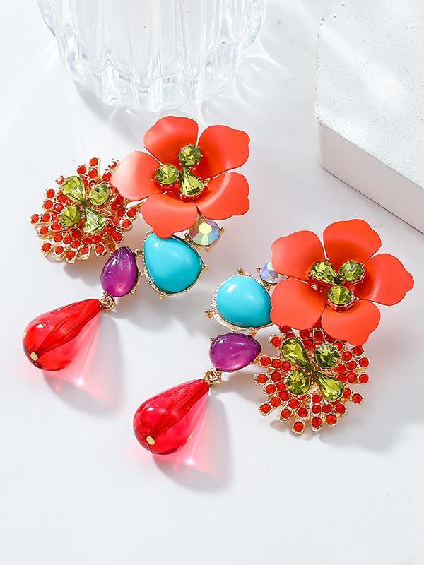 Flower Shape Drop Earrings Product Image