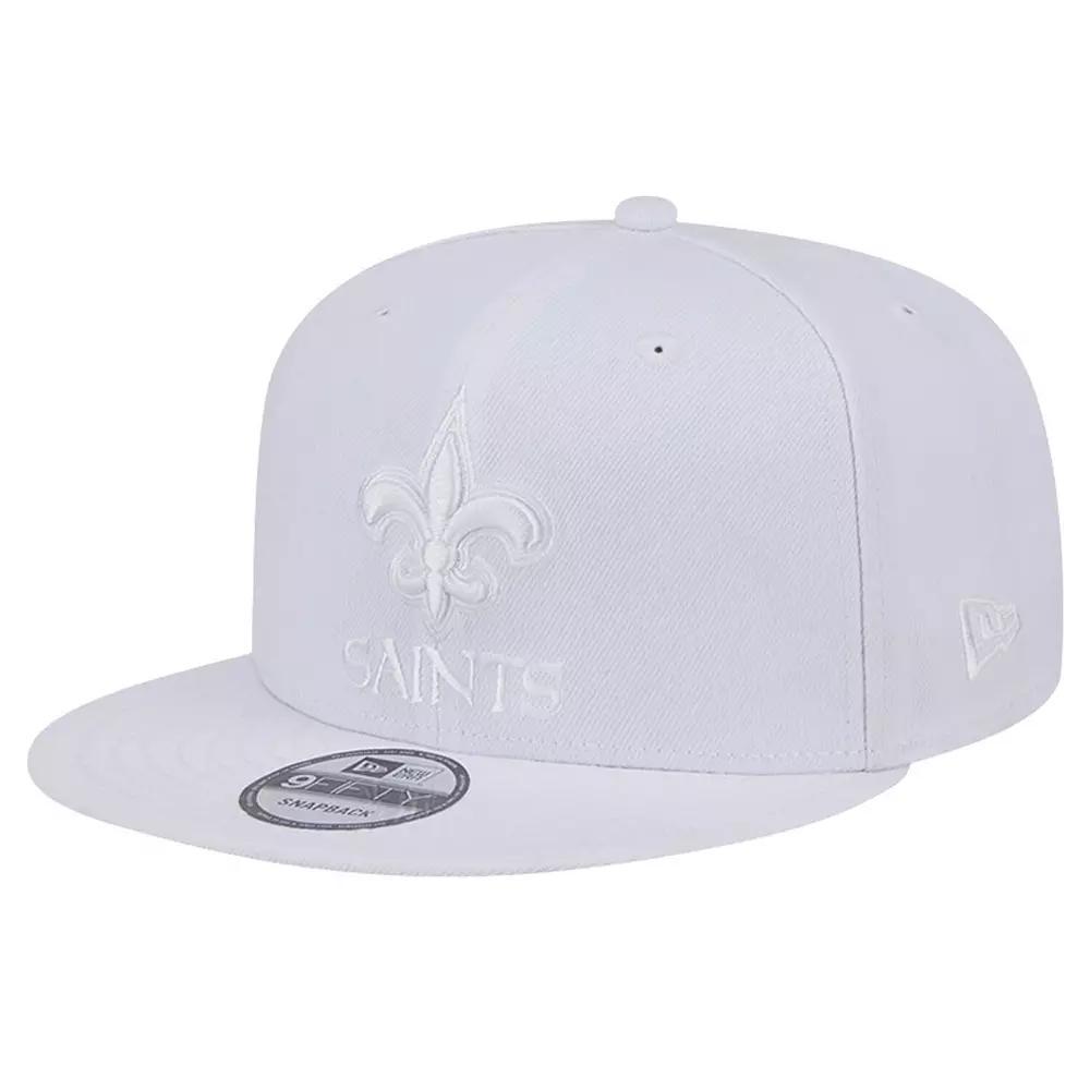 Men's New Era New Orleans Saints Main White on White 9FIFTY Snapback Hat Product Image