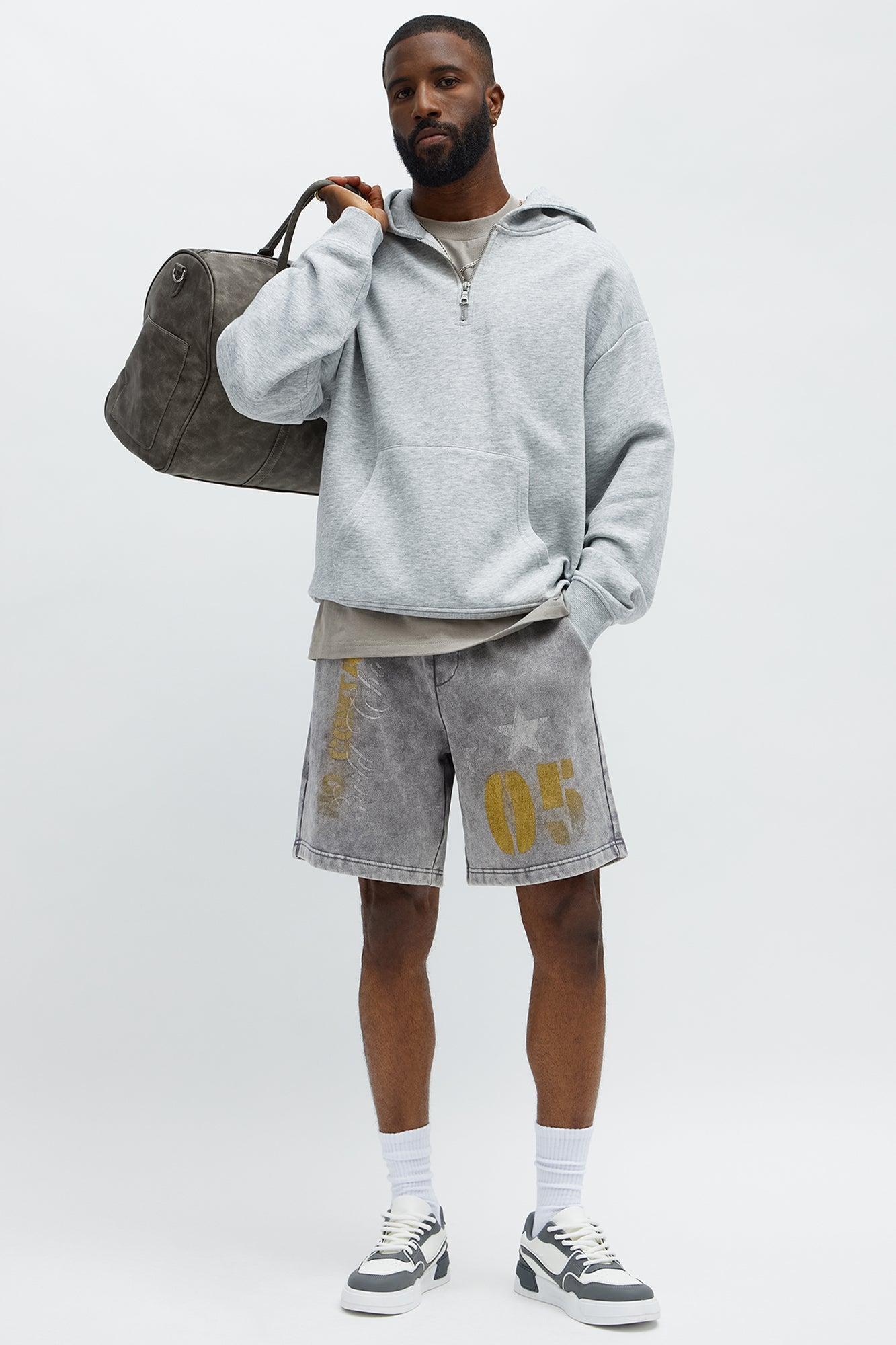 Build Character Baggy Sweatshort - Grey Male Product Image