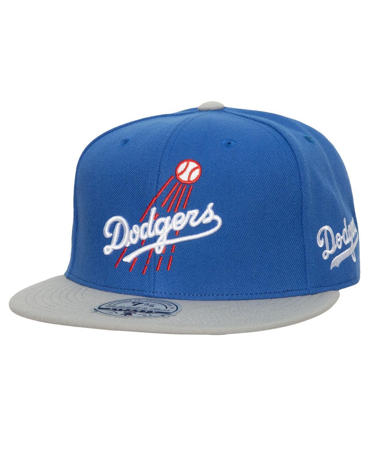 Men's Mitchell & Ness Royal/Gray Los Angeles Dodgers Bases Loaded Fitted Hat, Size: 6 7/8, Blue Product Image