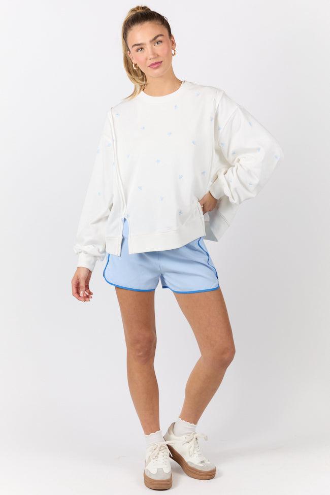 On The Move Blue Running Shorts With Contrast Trim FINAL SALE Product Image