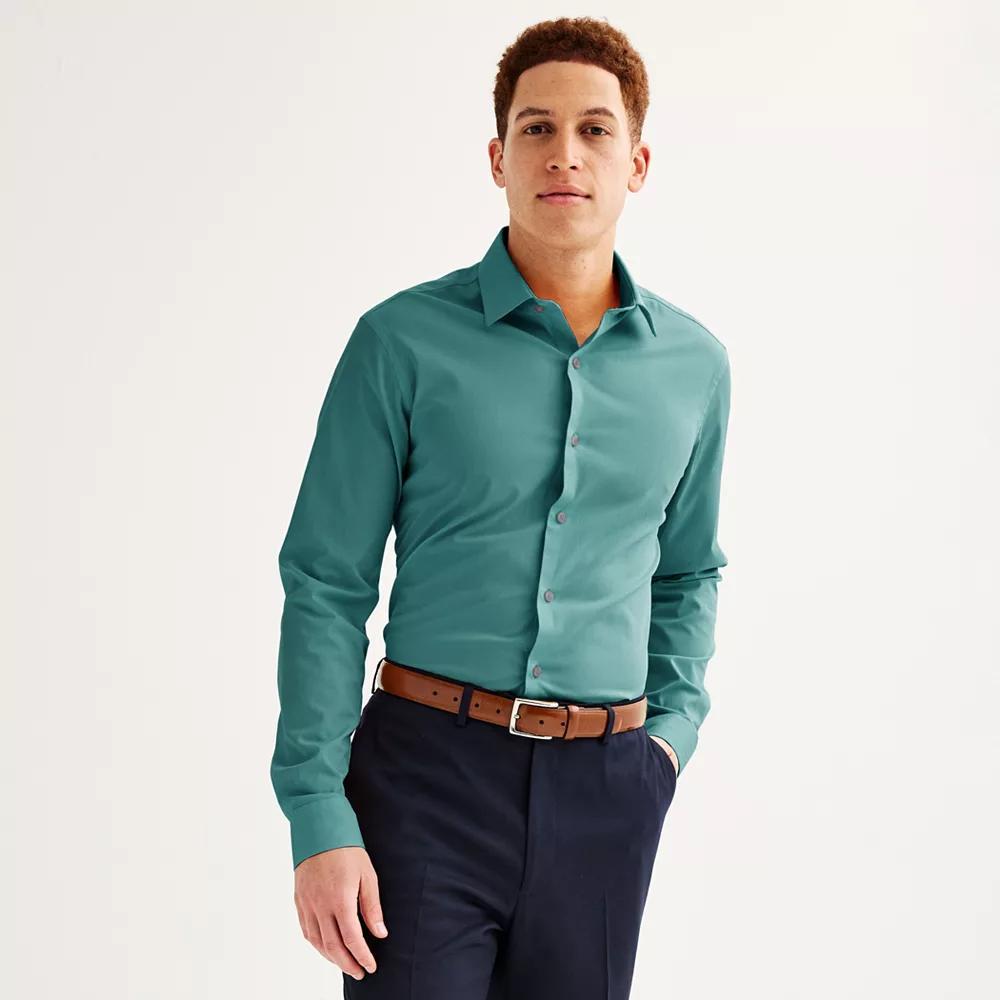 Men's Apt. 9® Premier Flex Solid Slim-Fit Wrinkle Resistant Dress Shirt, Size: XL-34/35, Cavalry Blue Product Image
