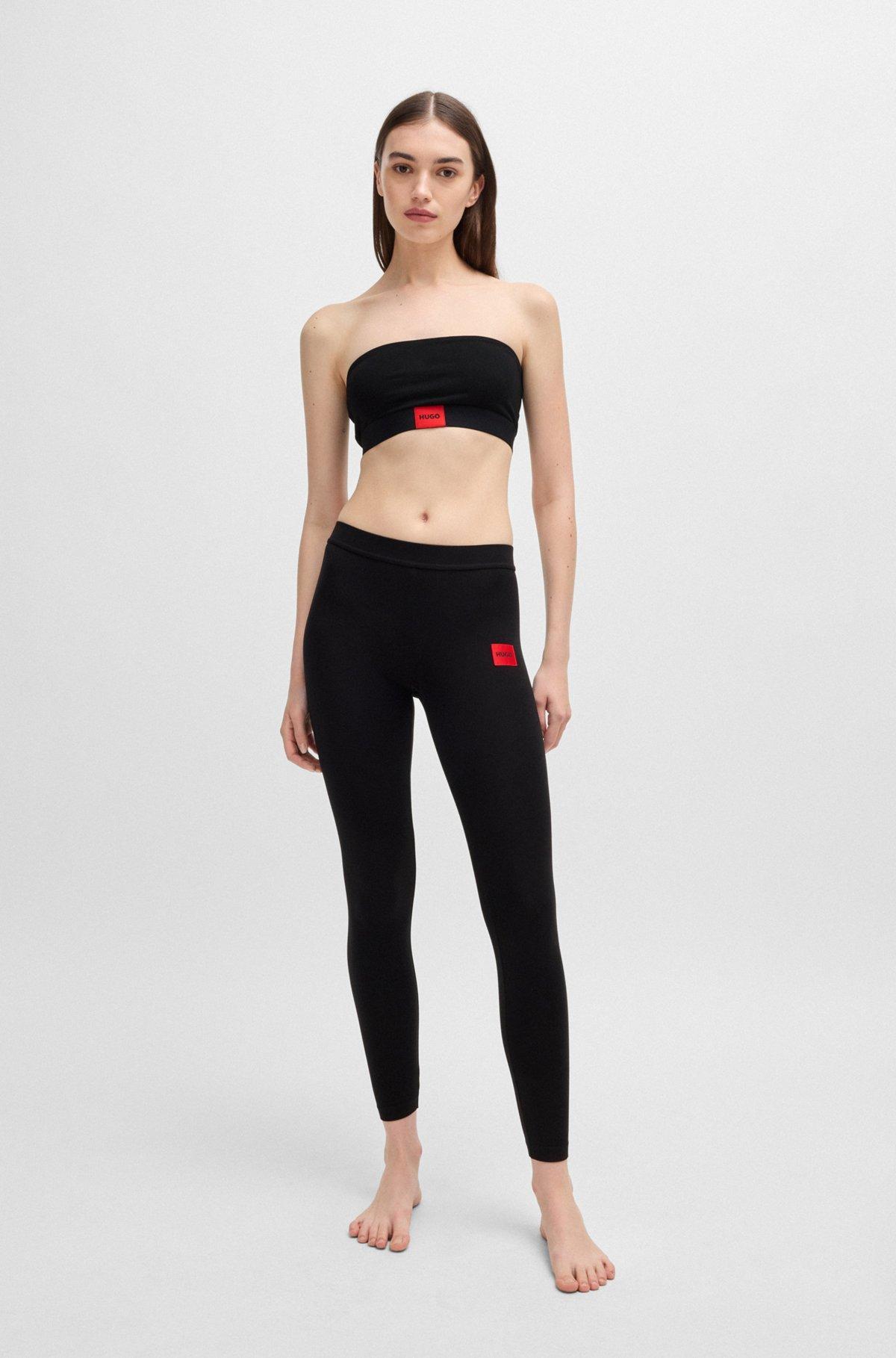 Strapless bandeau bra in stretch cotton with logo Product Image