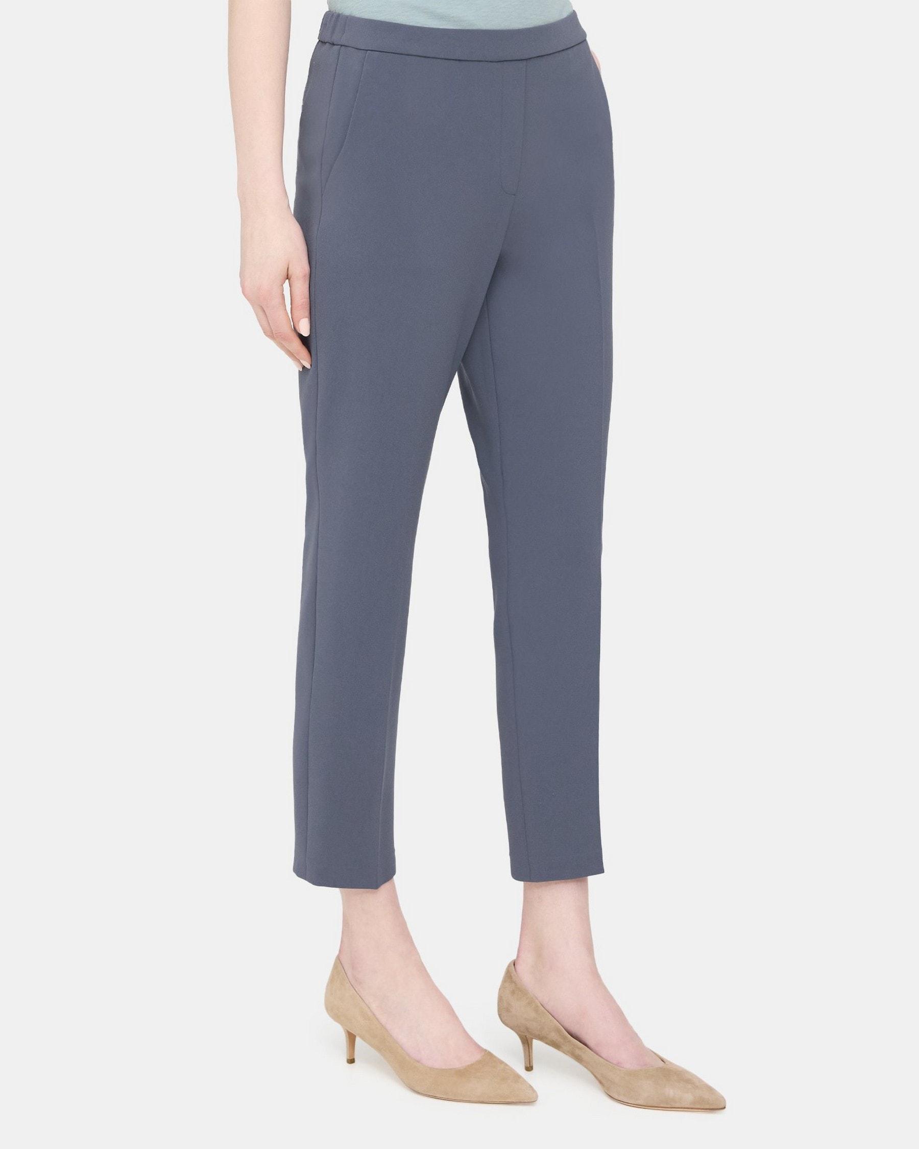 Slim Cropped Pull-On Pant in Crepe Product Image