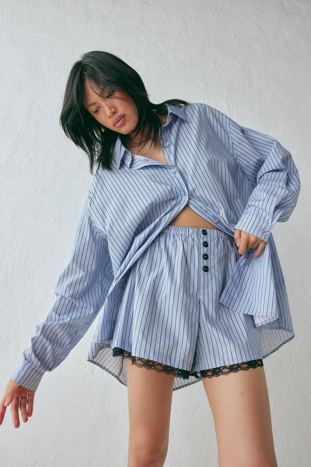 Ava Shorts Blue Stripe Product Image