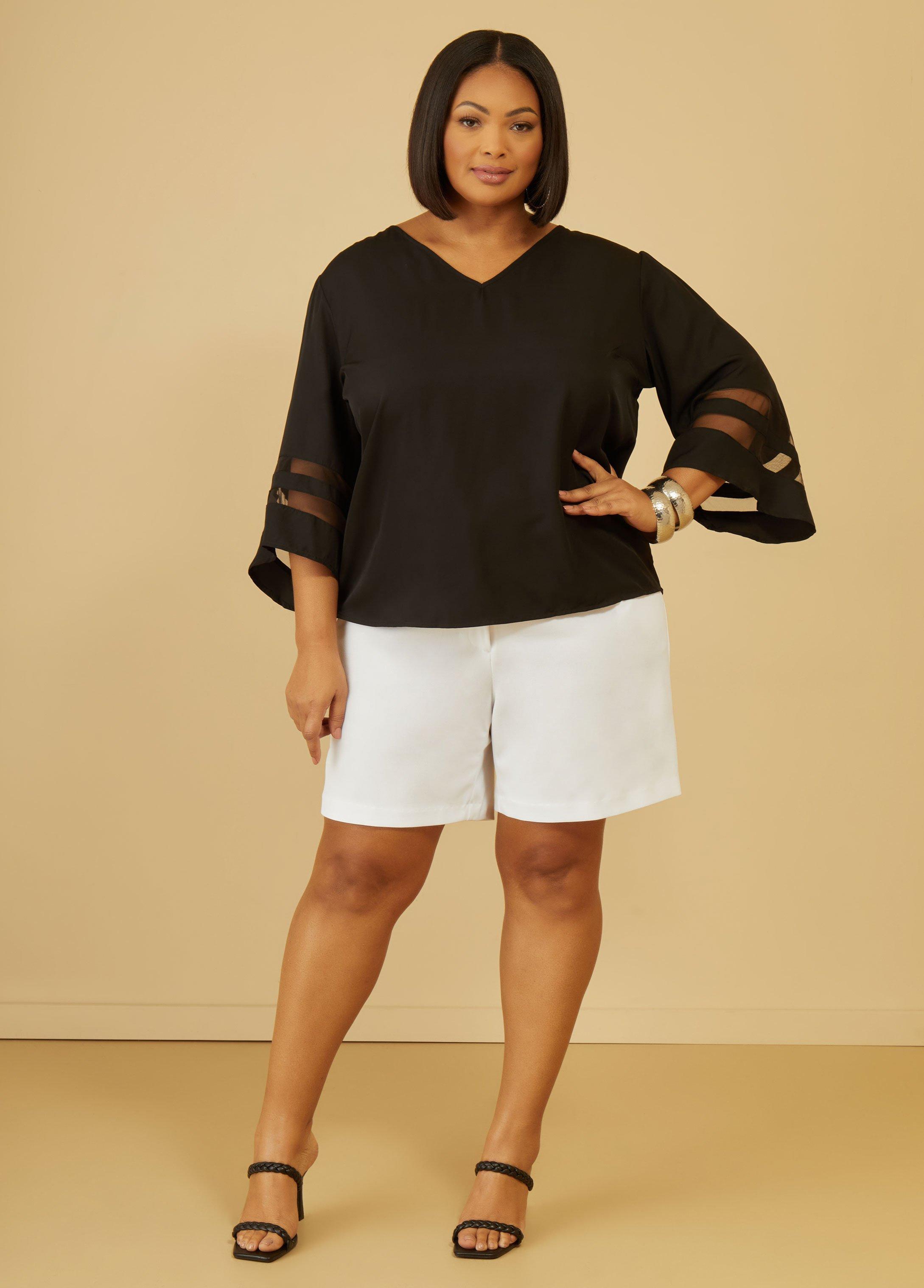 Mesh Paneled Blouse Female Product Image