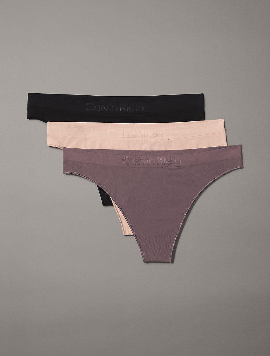 Calvin Klein Women's Bonded Flex 3-Pack Mid Rise Thong - Black - S Product Image