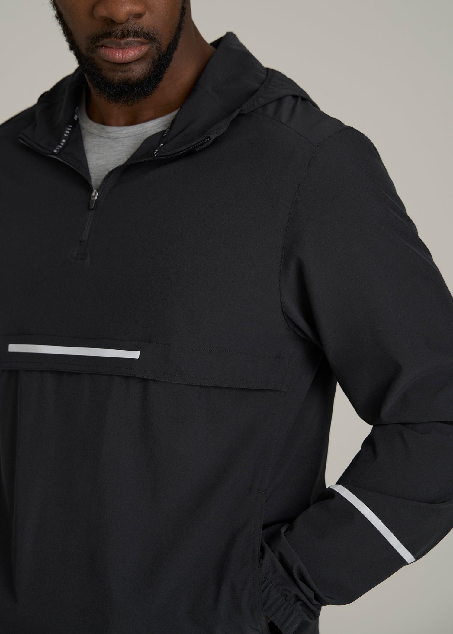 Featherweight Packable Anorak for Tall Men in Black Product Image