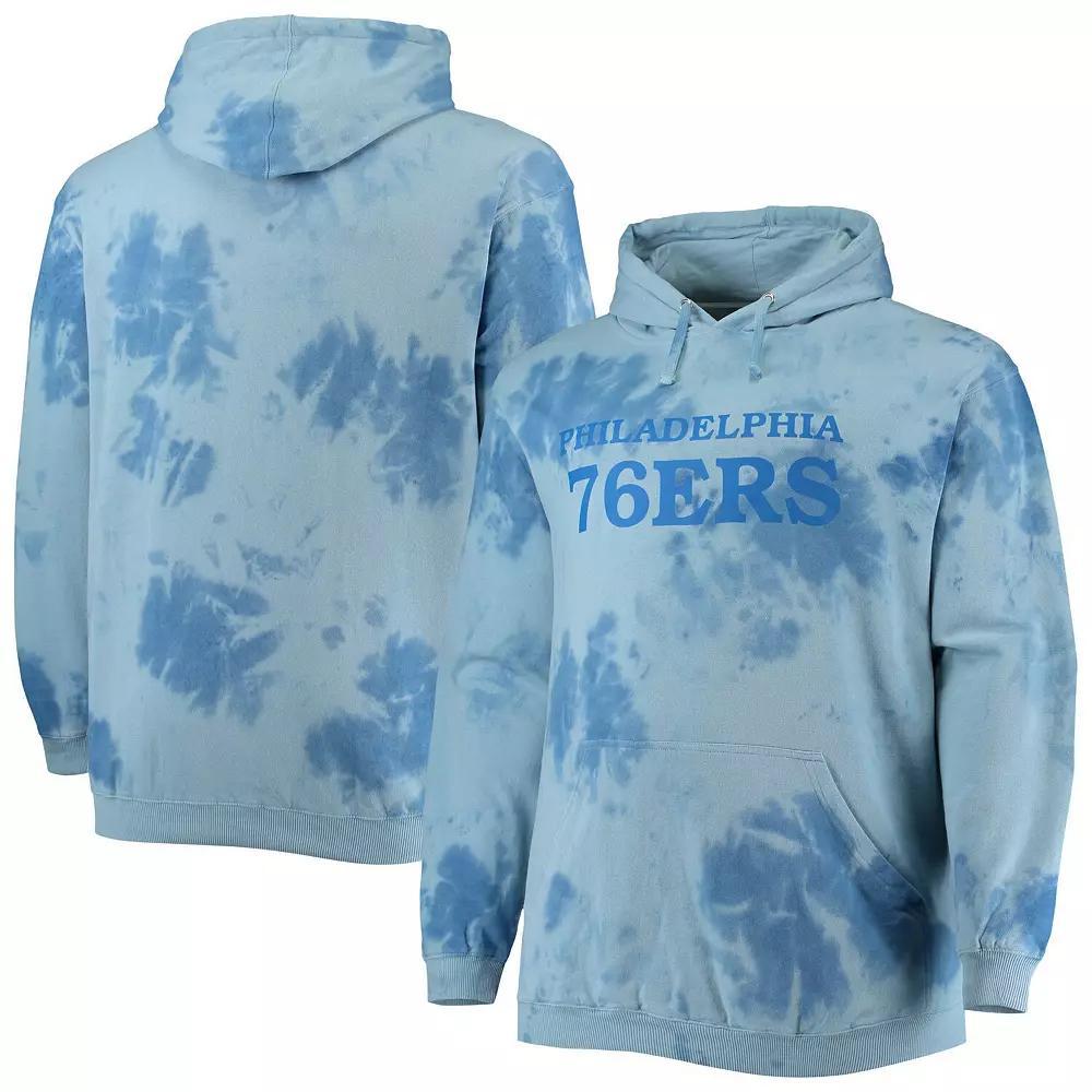Men's Fanatics Branded Royal Philadelphia 76ers Big & Tall Wordmark Cloud Dye Pullover Hoodie, Size: XLT, 76r Blue Product Image