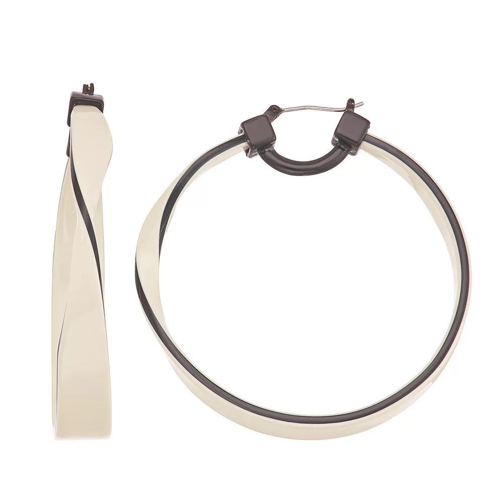 Simply Vera Vera Wang 55 mm Hoop Earrings, Women's, White Product Image