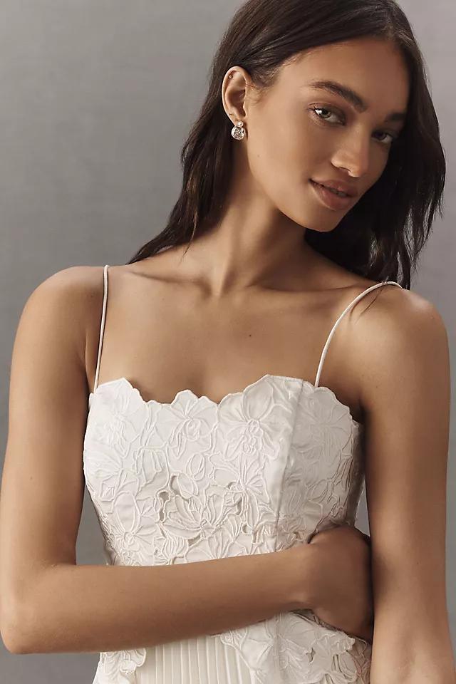 AMUR Esme Laser-Cut Floral Tiered Midi Dress Product Image