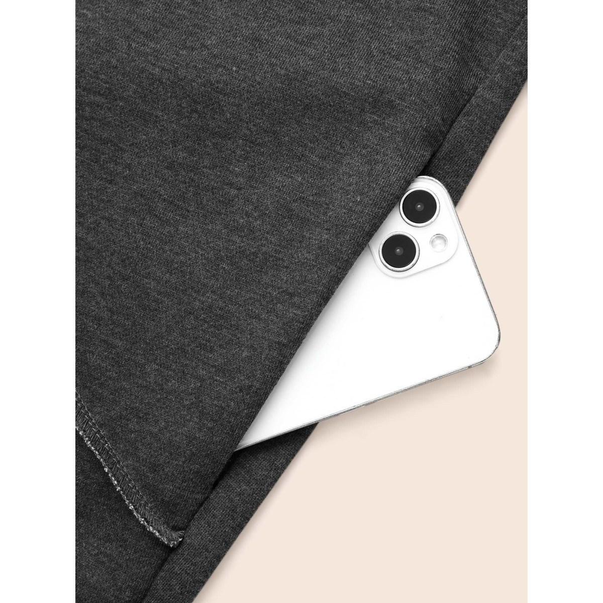 Plus Size Tucked Seam Drop Shoulder Sleeve Sweatshirt Women DimGray Casual Tucked seam Loose Round Neck Everyday Sweatshirts BloomChic 12/L Product Image