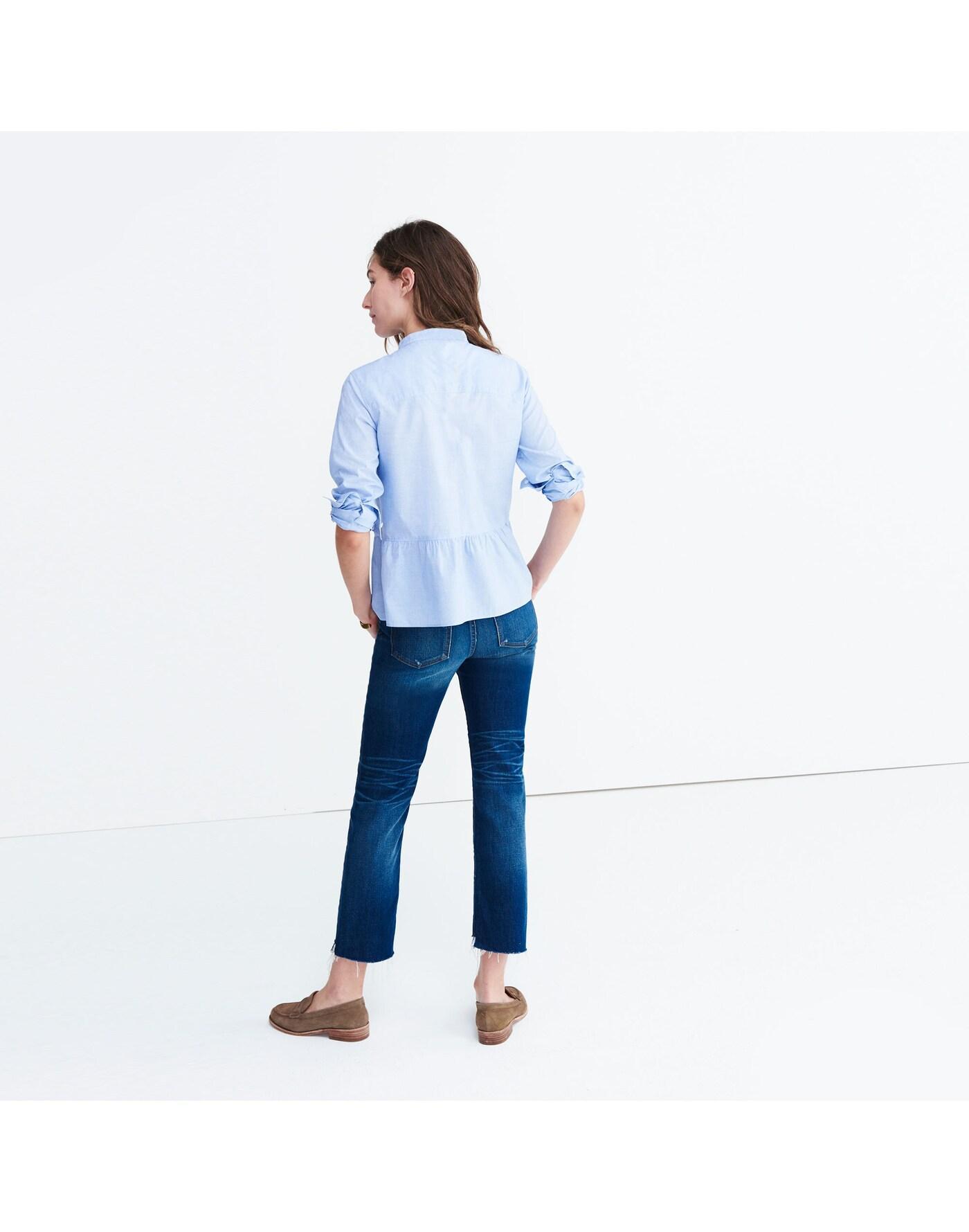 Lakeside Peplum Shirt in Waterfall Blue Product Image