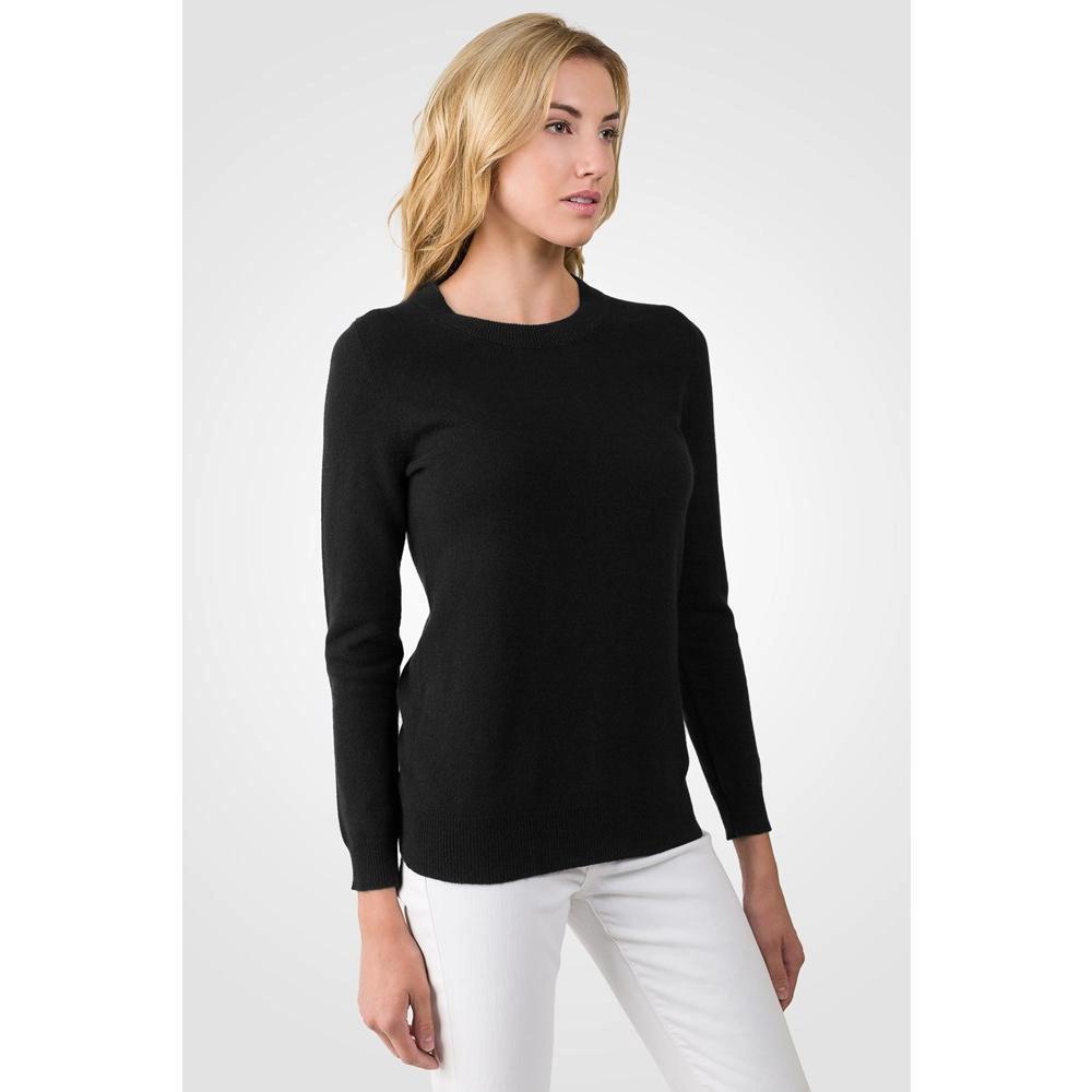 JENNIE LIU Women's 100% Pure Cashmere Long Sleeve Crew Neck Pullover Sweater Product Image