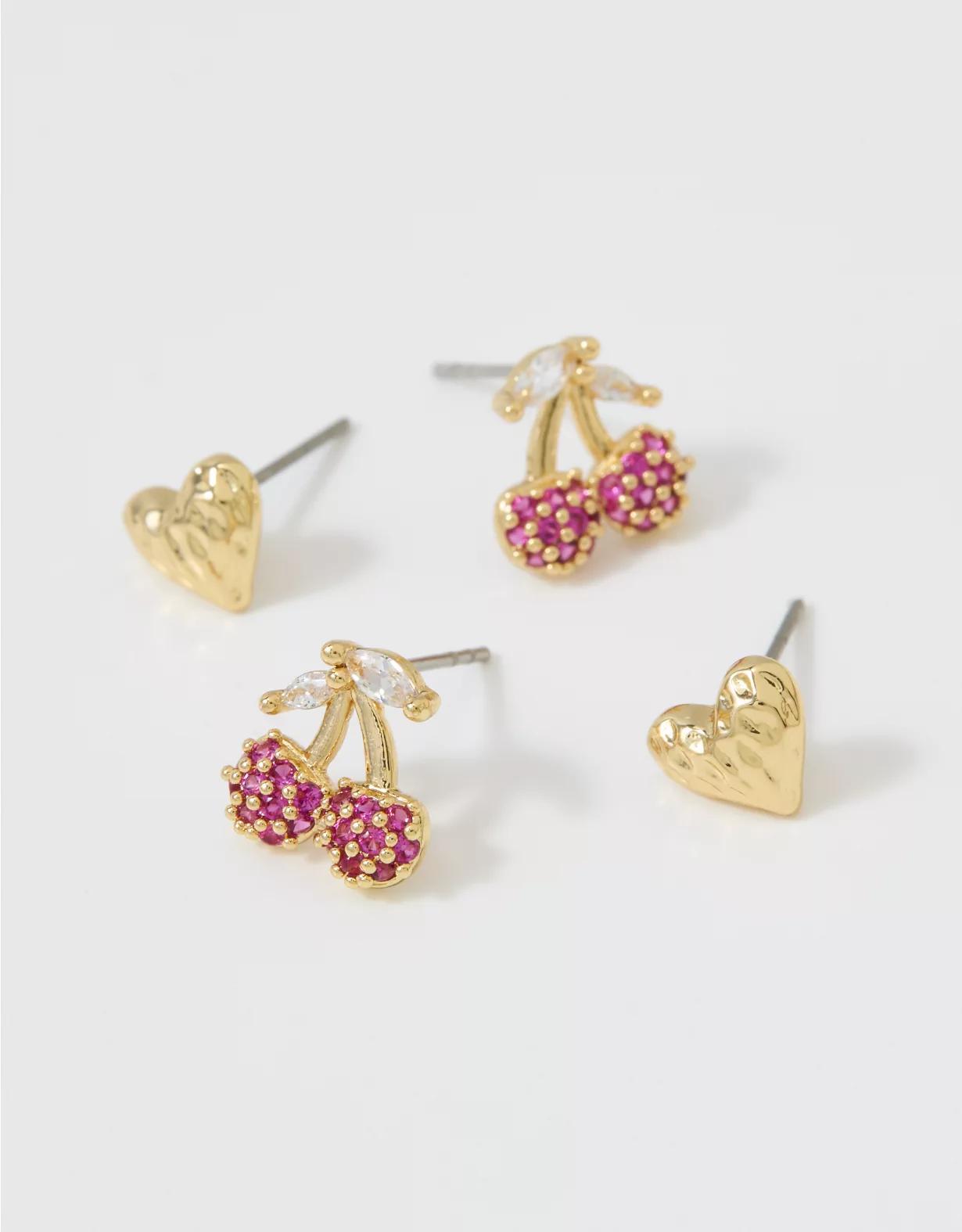 Aerie Textured Heart Earring 2-Pack Product Image