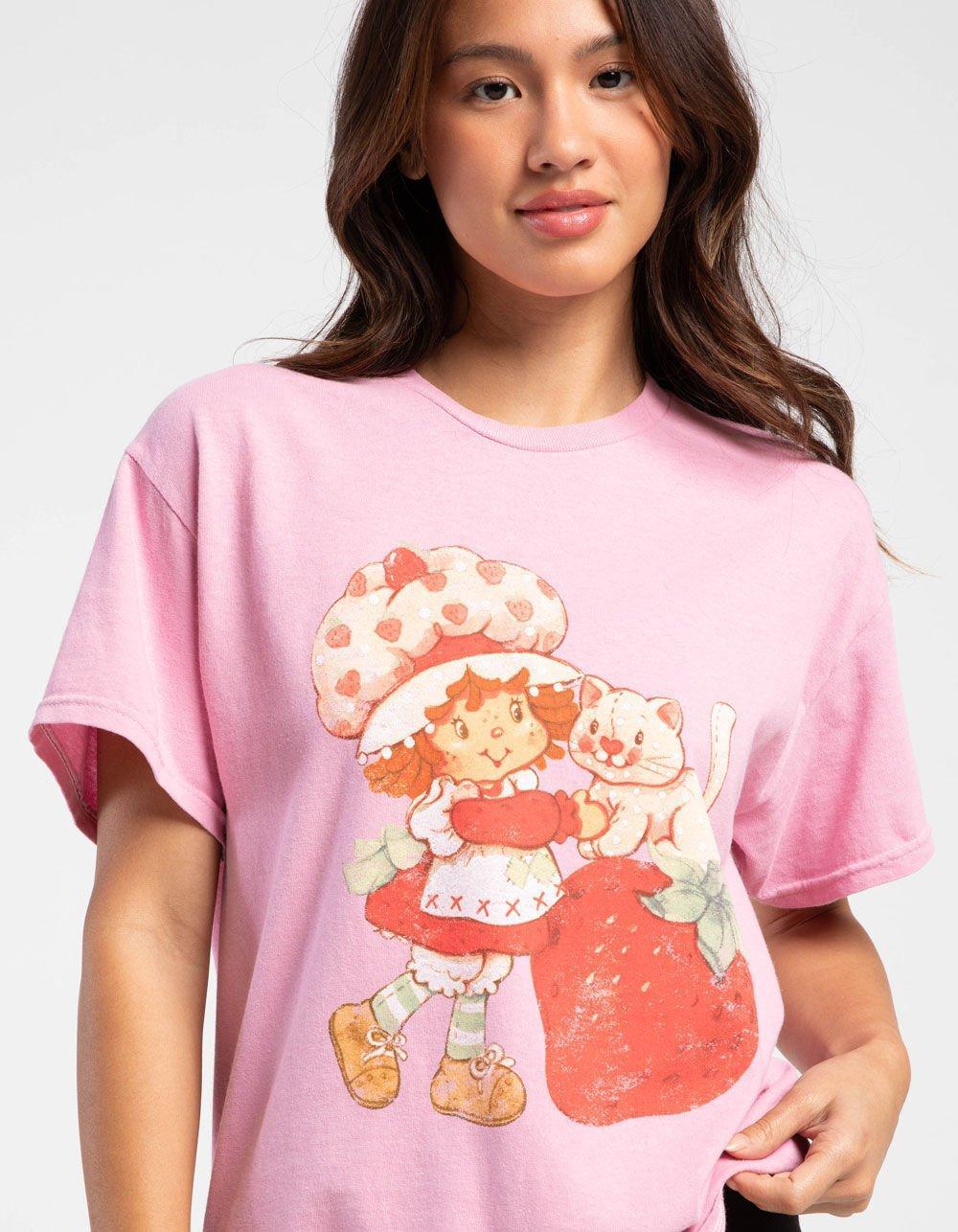 STRAWBERRY SHORTCAKE Womens Boyfriend Tee - PINK Product Image