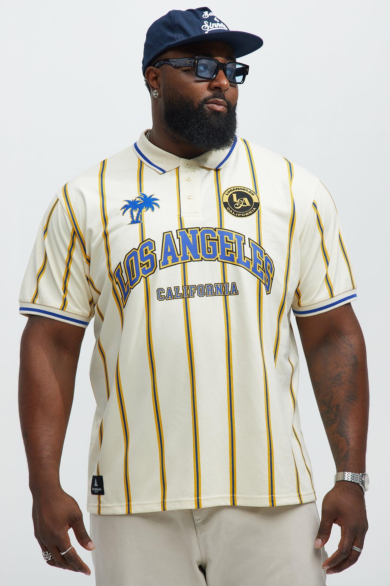 Los Angeles Striped Polo - Blue/combo Product Image