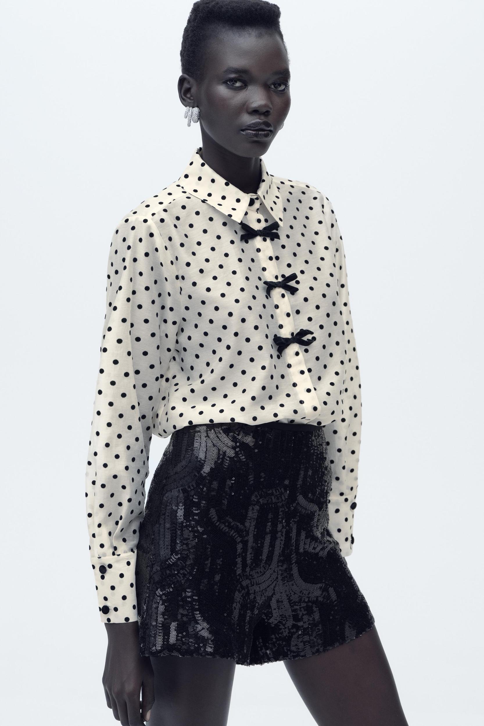 POLKA DOT SHIRT WITH BOWS Product Image