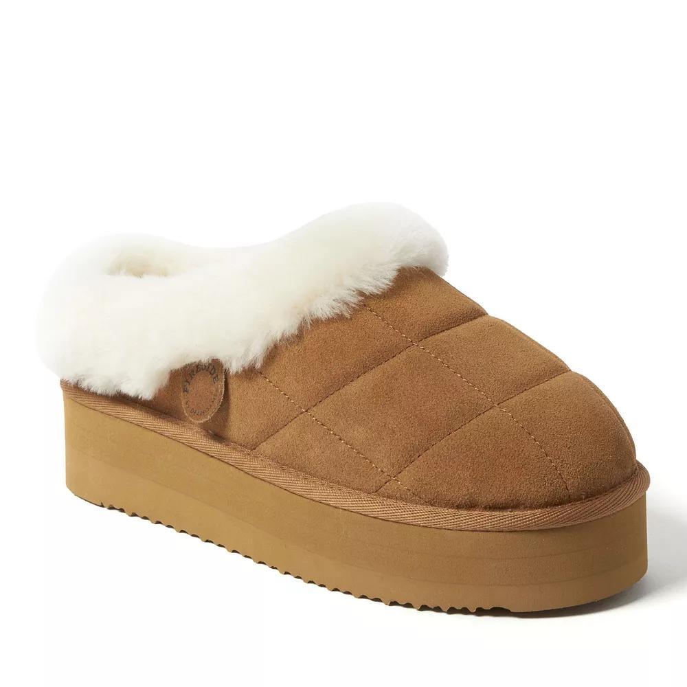 Fireside by Dearfoams Bendigo Women's Puff Platform Suede Clog Slippers, Size: 8, Brown Product Image