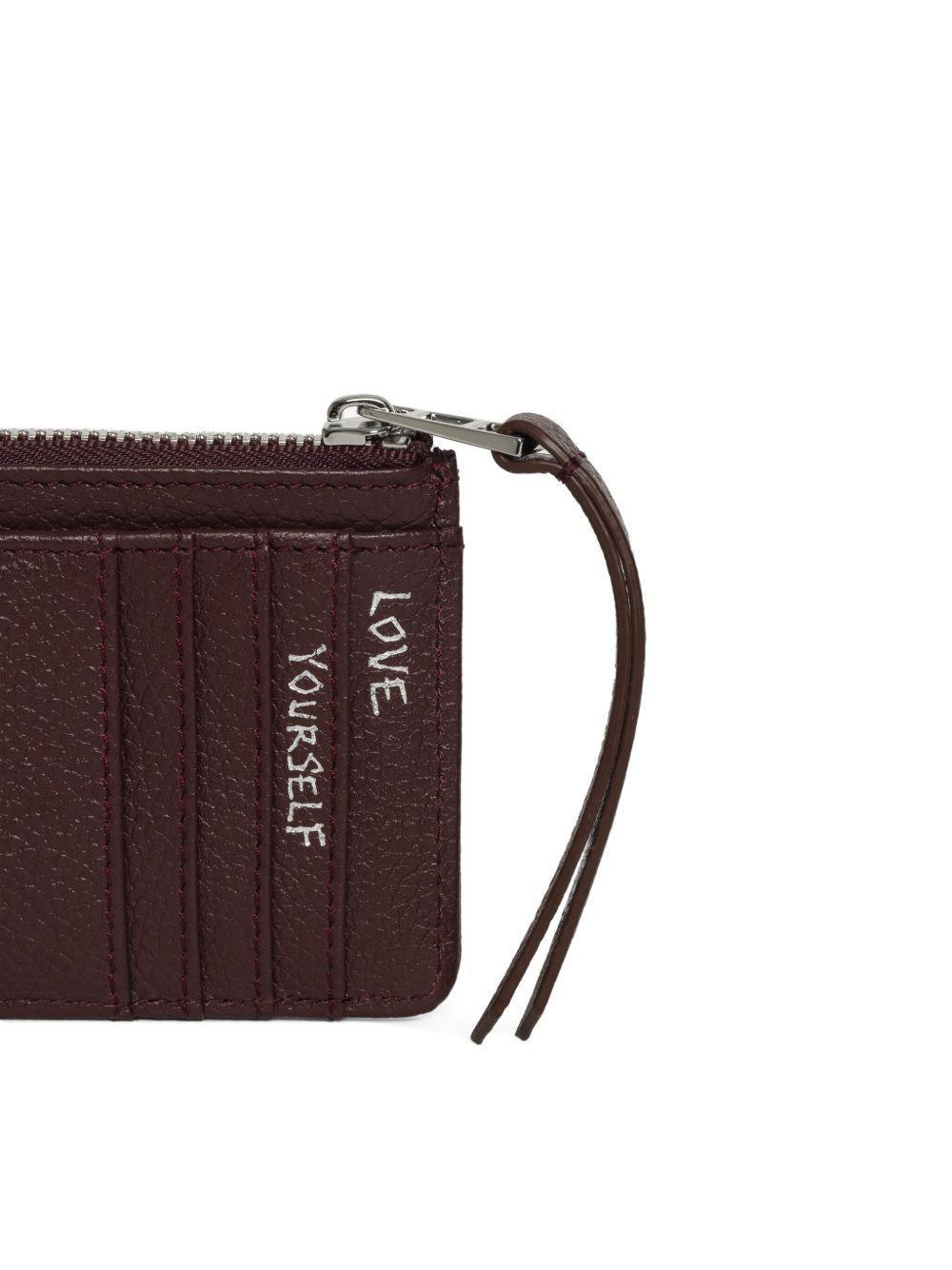 grained leather card holder Product Image